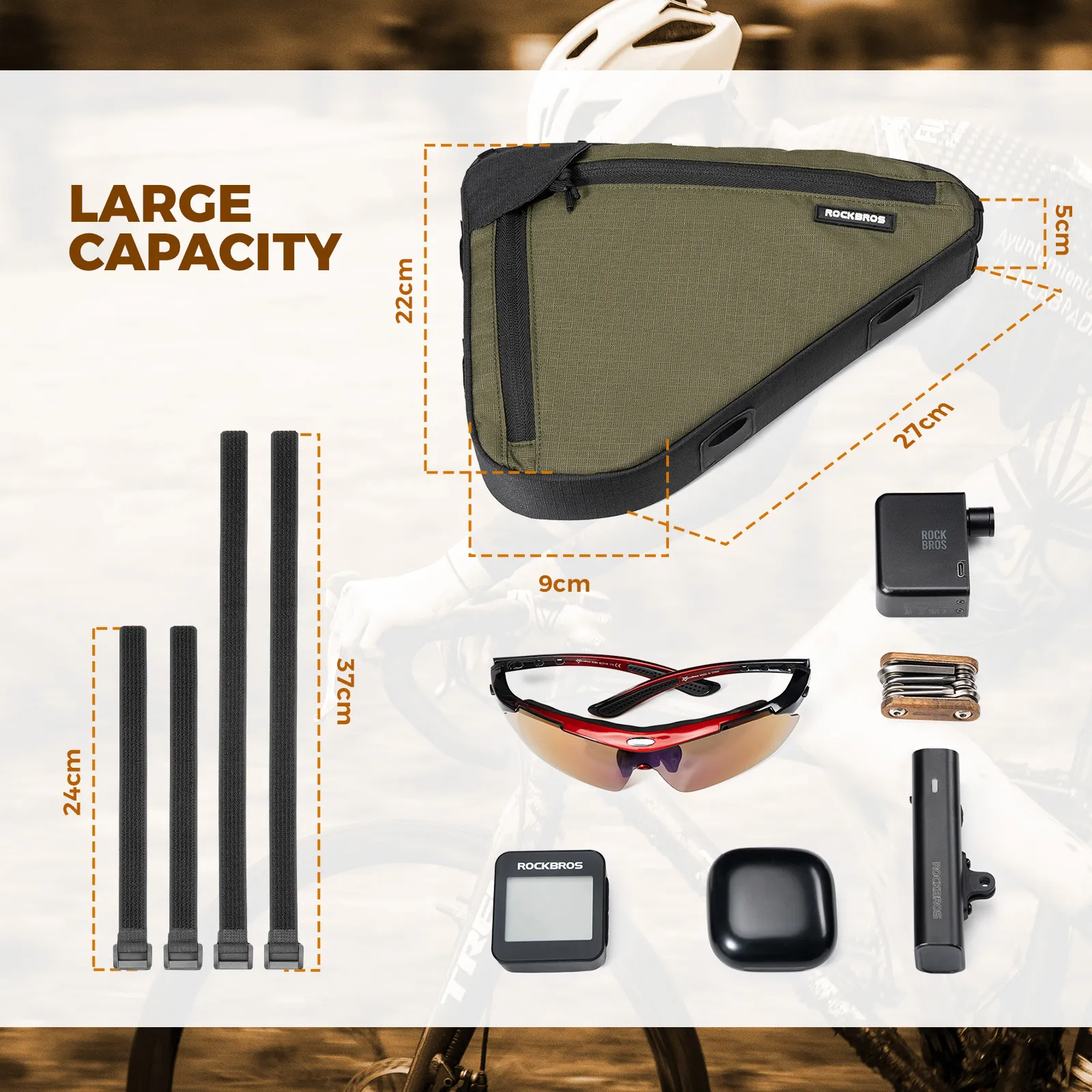 Large Capacity Bike Triangle Bag-1.5L - Image 3