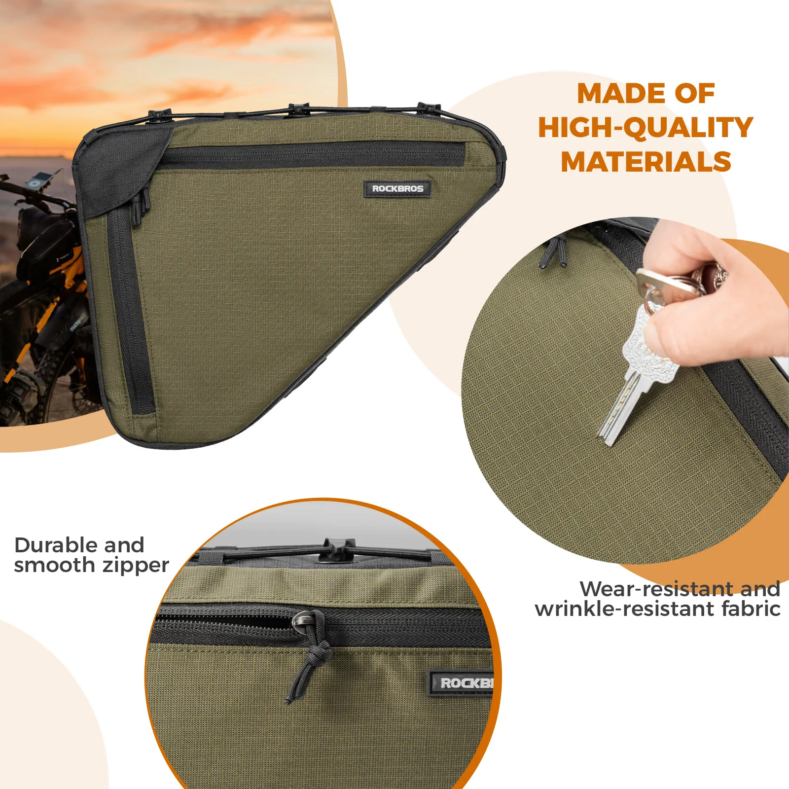 Large Capacity Bike Triangle Bag-1.5L - Image 5