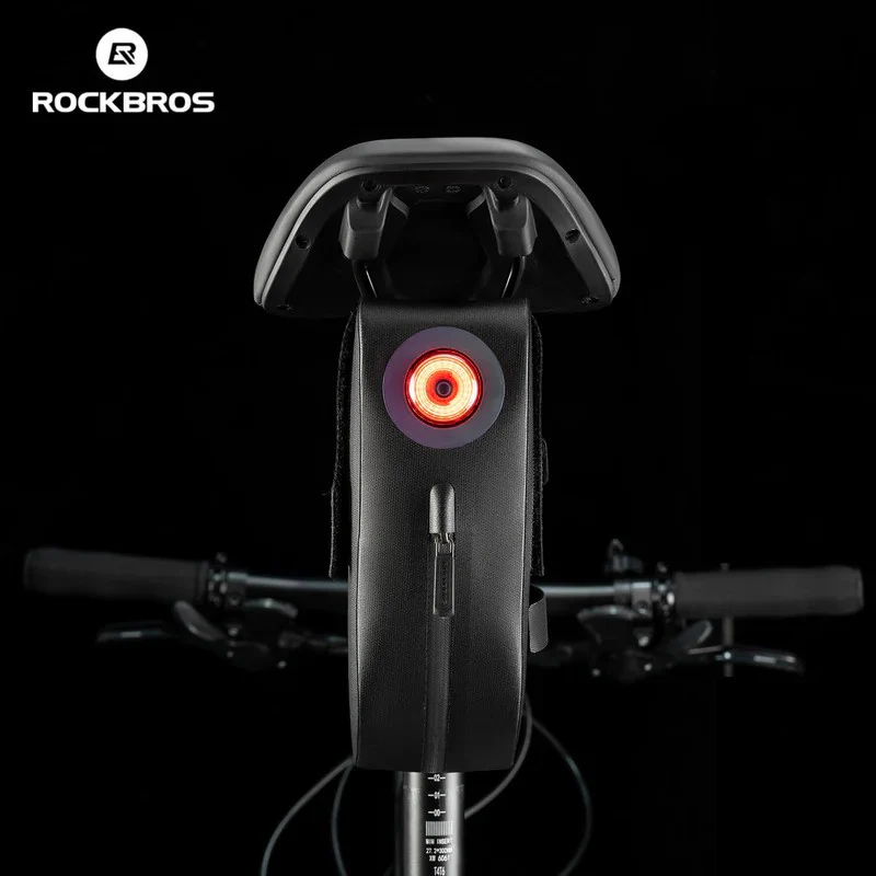 100% Waterproof Bike Saddle Bag with Light - 0.8L - Image 8