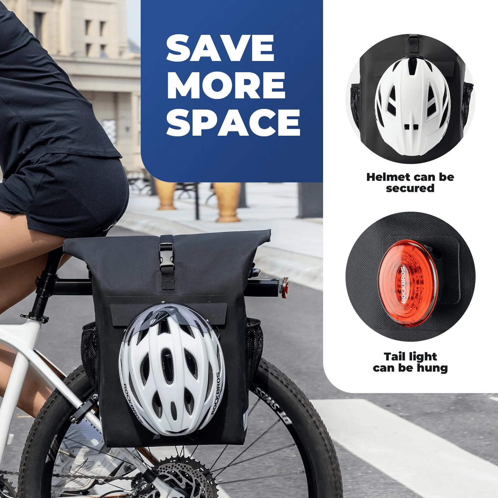 2-in-1 Bicycle Rear Rack Bag Backpack - 18L - Image 5
