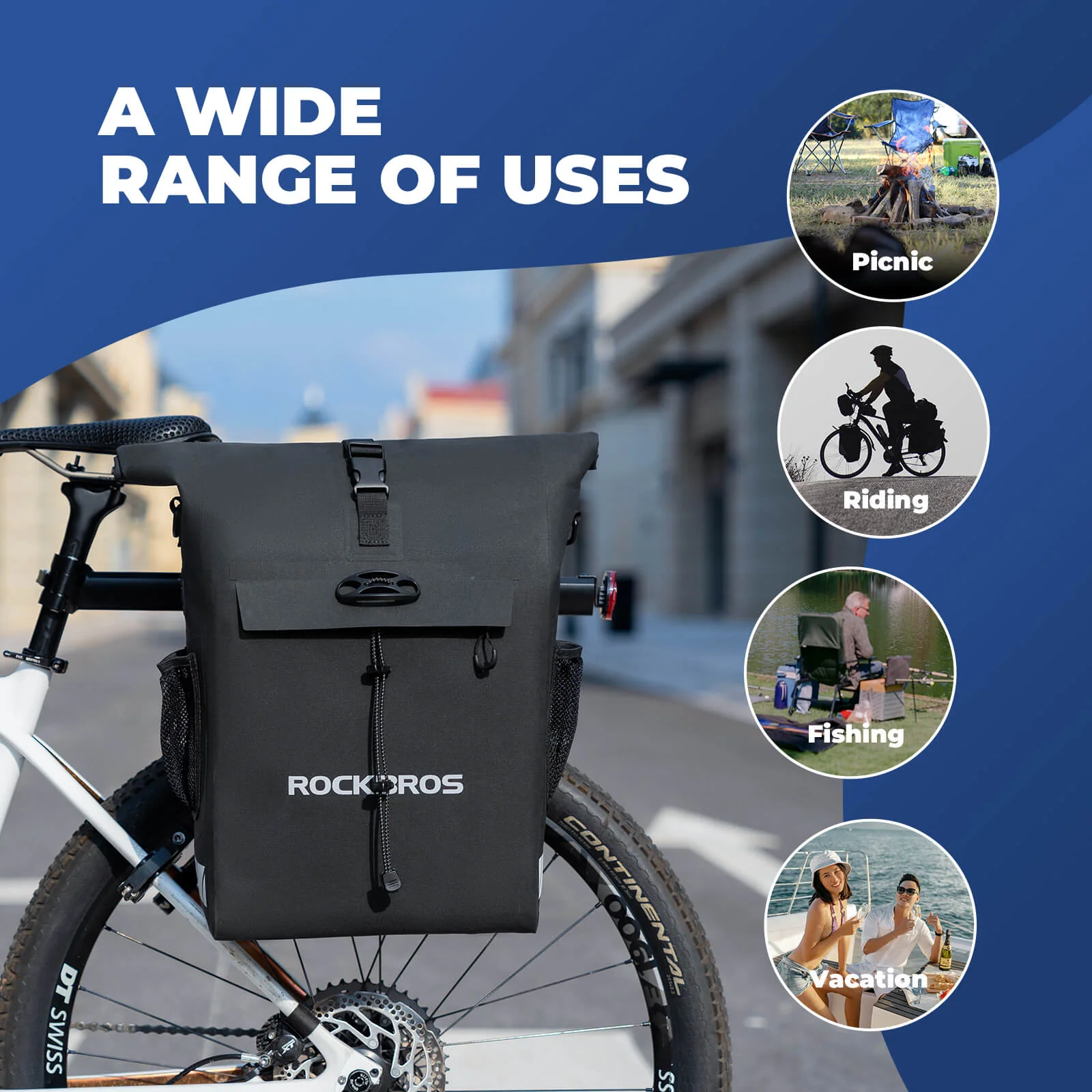 2-in-1 Bicycle Rear Rack Bag Backpack - 18L - Image 9
