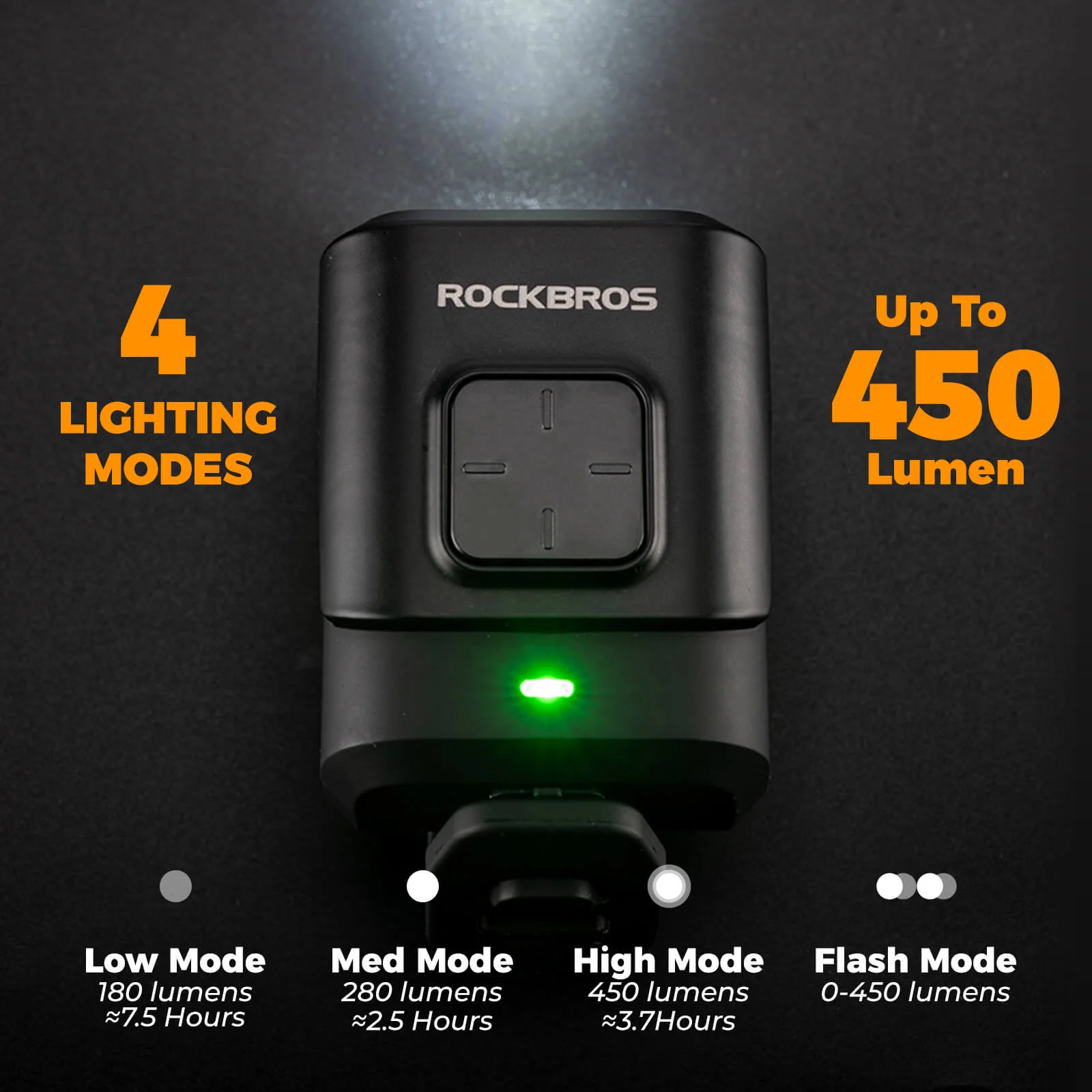 2-in-1 Bike Horn & Front Light - 450lm - Image 5