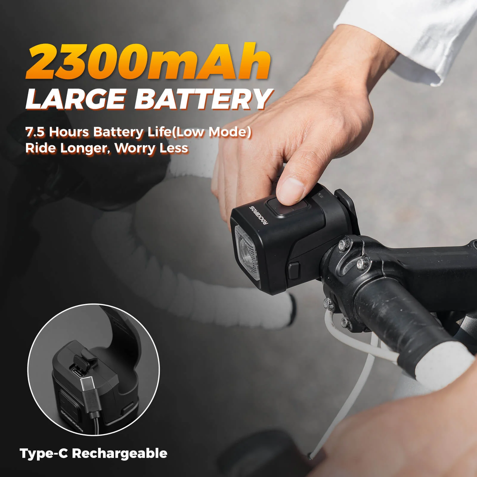2-in-1 Bike Horn & Front Light - 450lm - Image 7