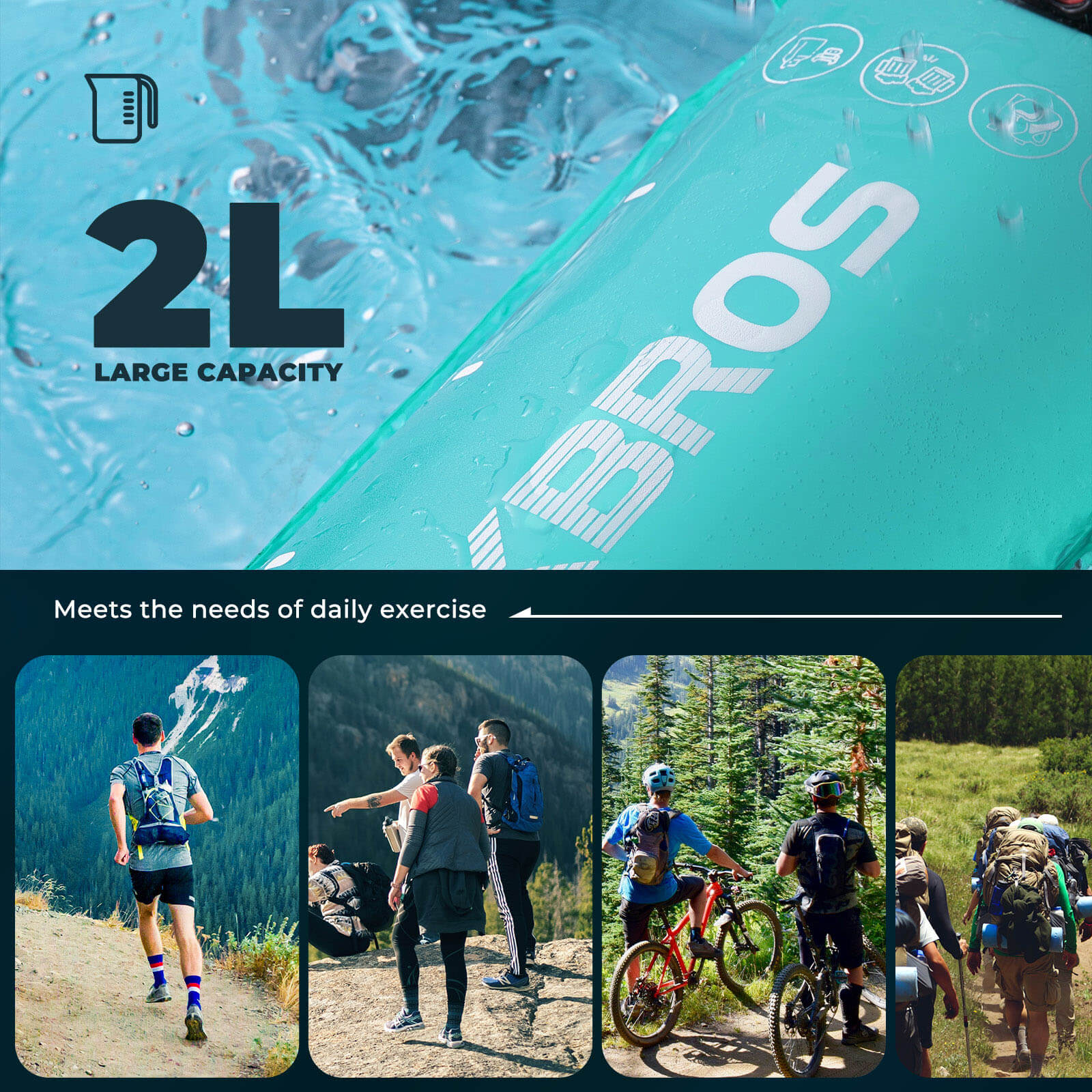 2L Hydration Bladder for Hiking, Running & Cycling - Image 6