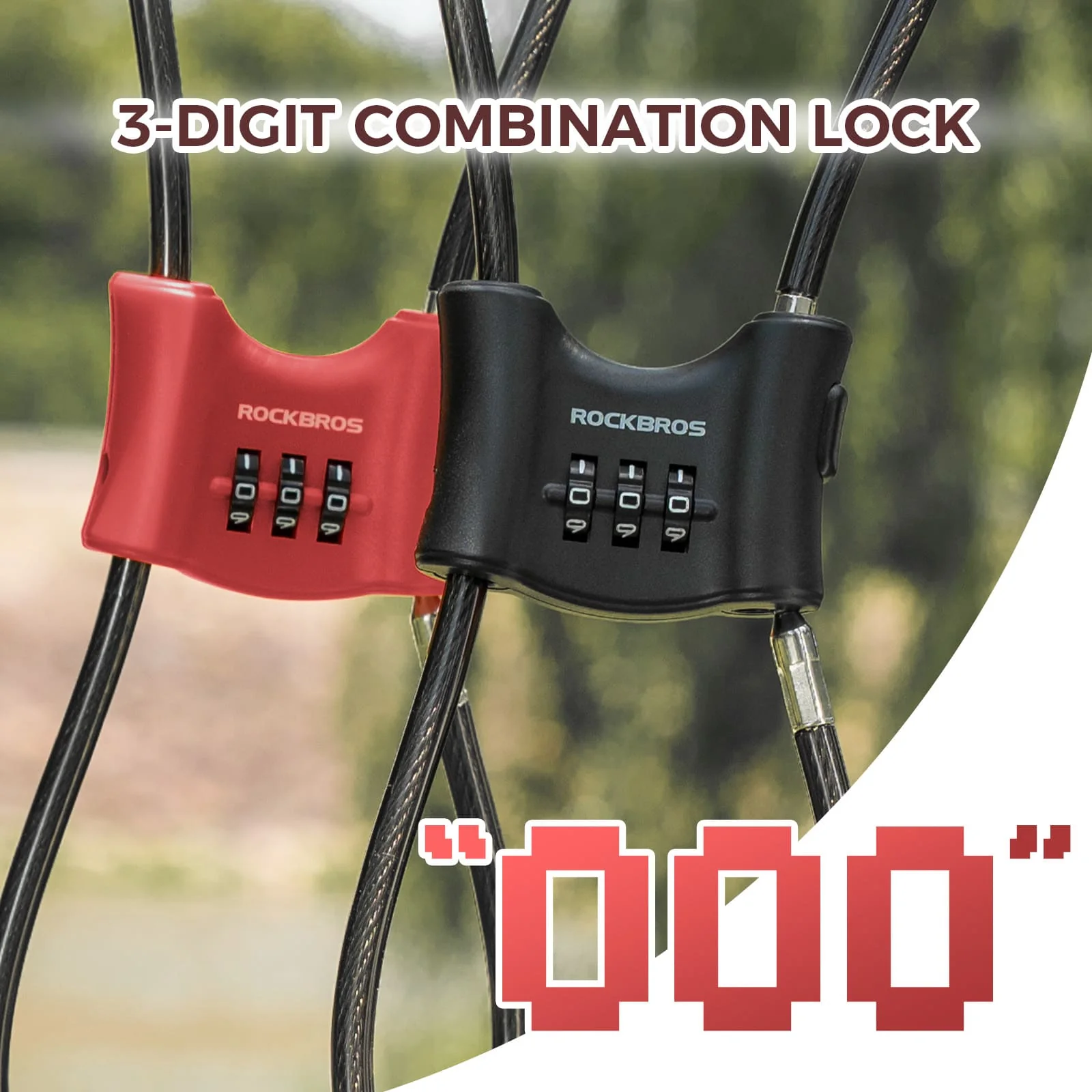 5.49 mm Steel Cable Bike Lock with Double Loop - Image 6