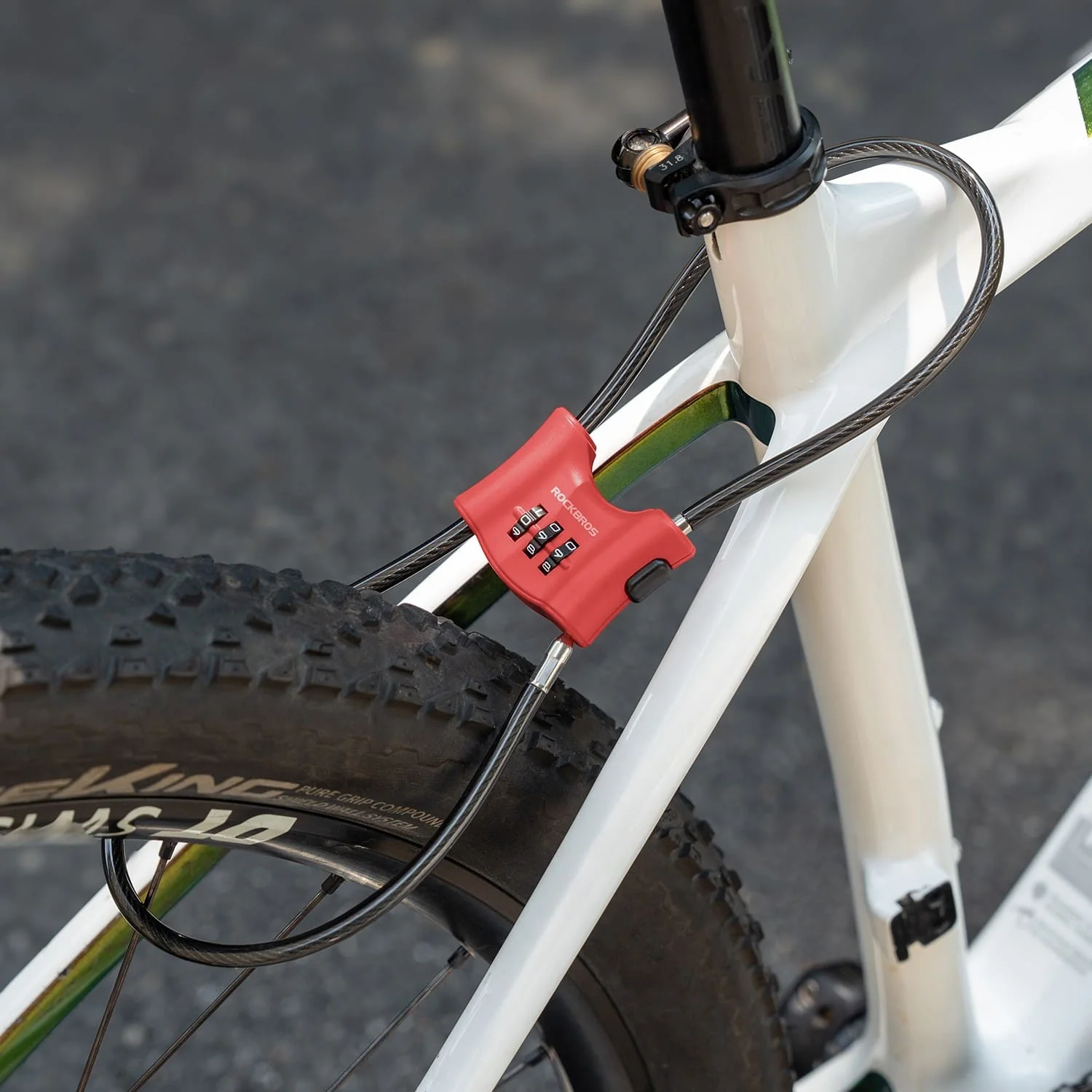 5.49 mm Steel Cable Bike Lock with Double Loop - Image 9