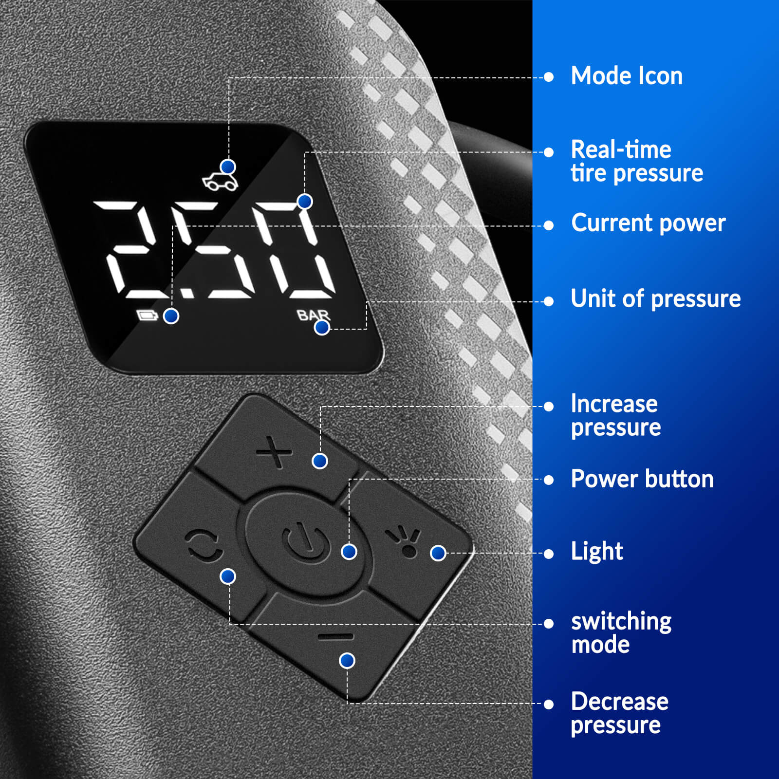 A13 Mini Electric Air Bike Tire Pump 150PSl - Image 4