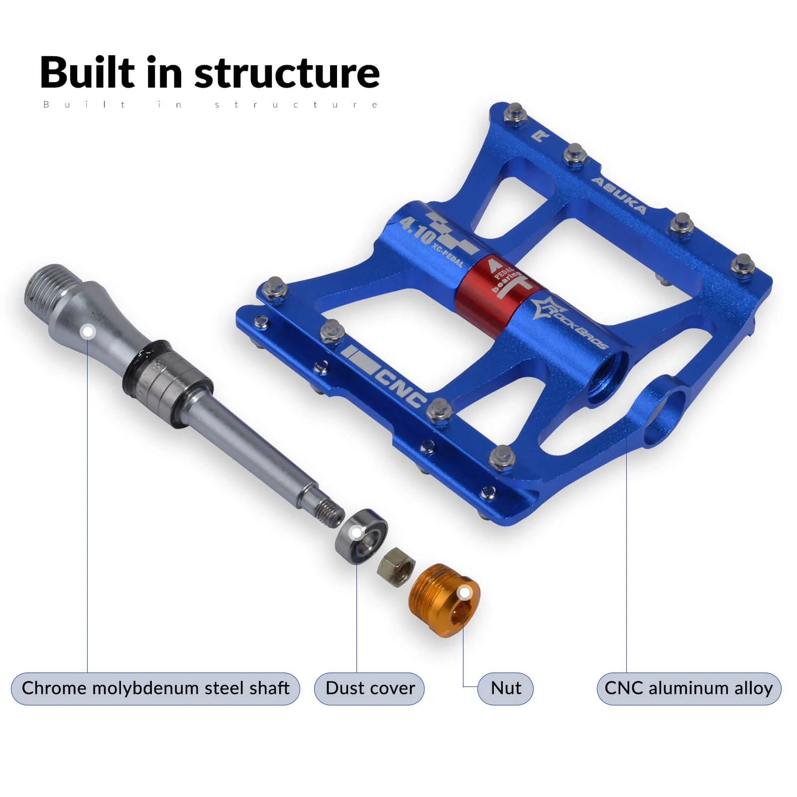 Aluminum Alloy 4 Bearings Mountain Bike Pedals - Image 7