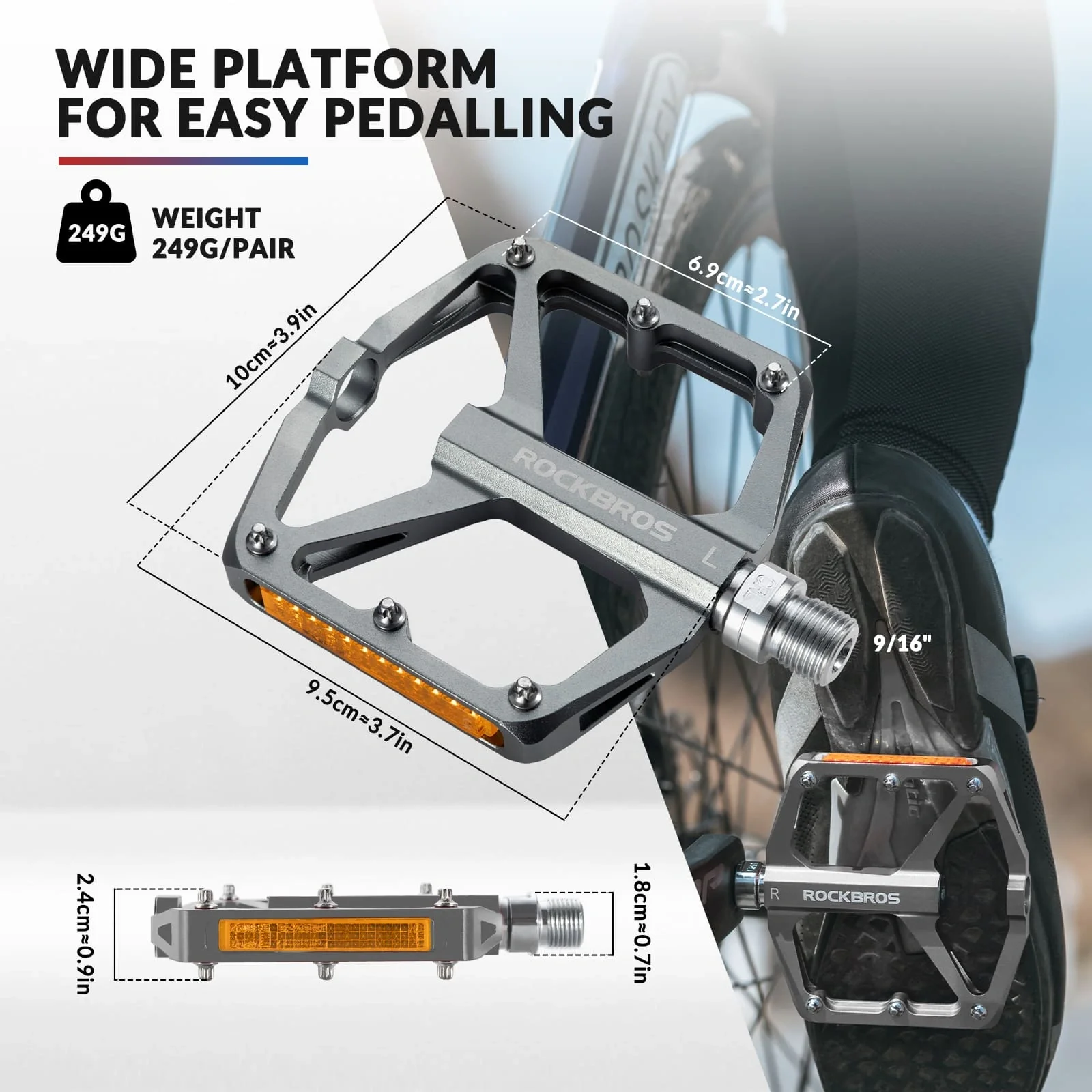 Aluminum Alloy Reflective Bike Pedals - Image 11
