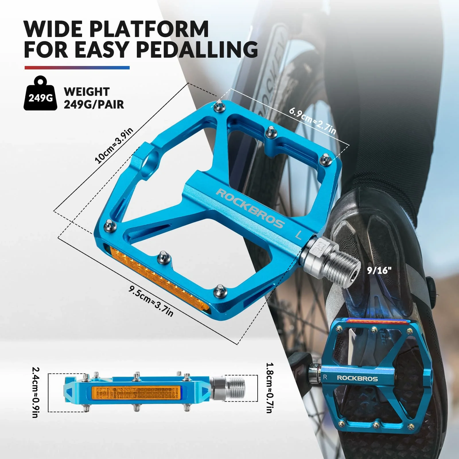 Aluminum Alloy Reflective Bike Pedals - Image 12