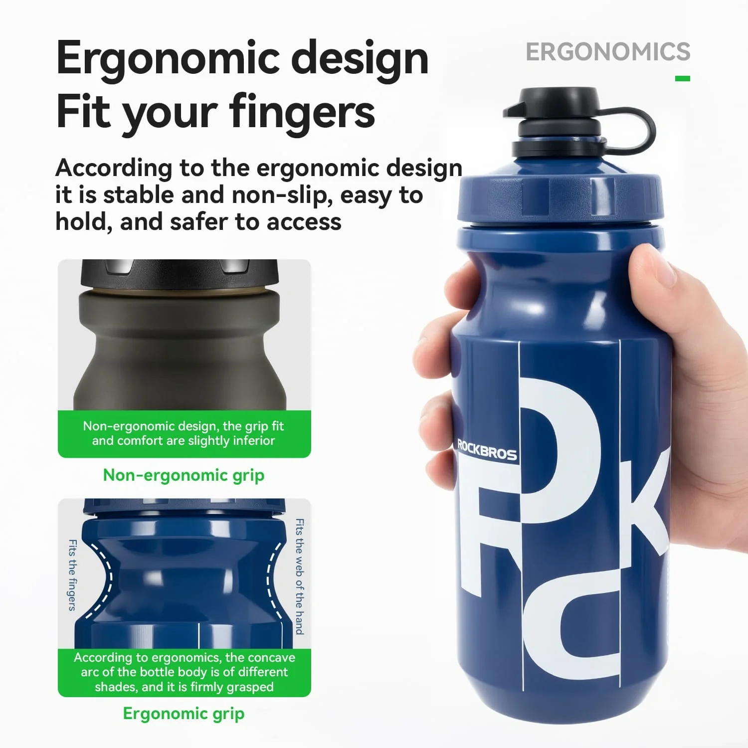 Antibacterial Cycling Water Bottle - 600ml - Image 8