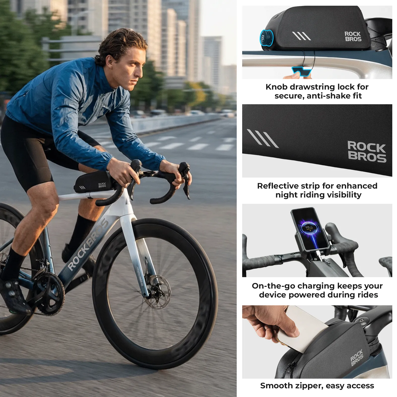 AS-172 Full Waterproof Bike Top Tube Bag - Image 8