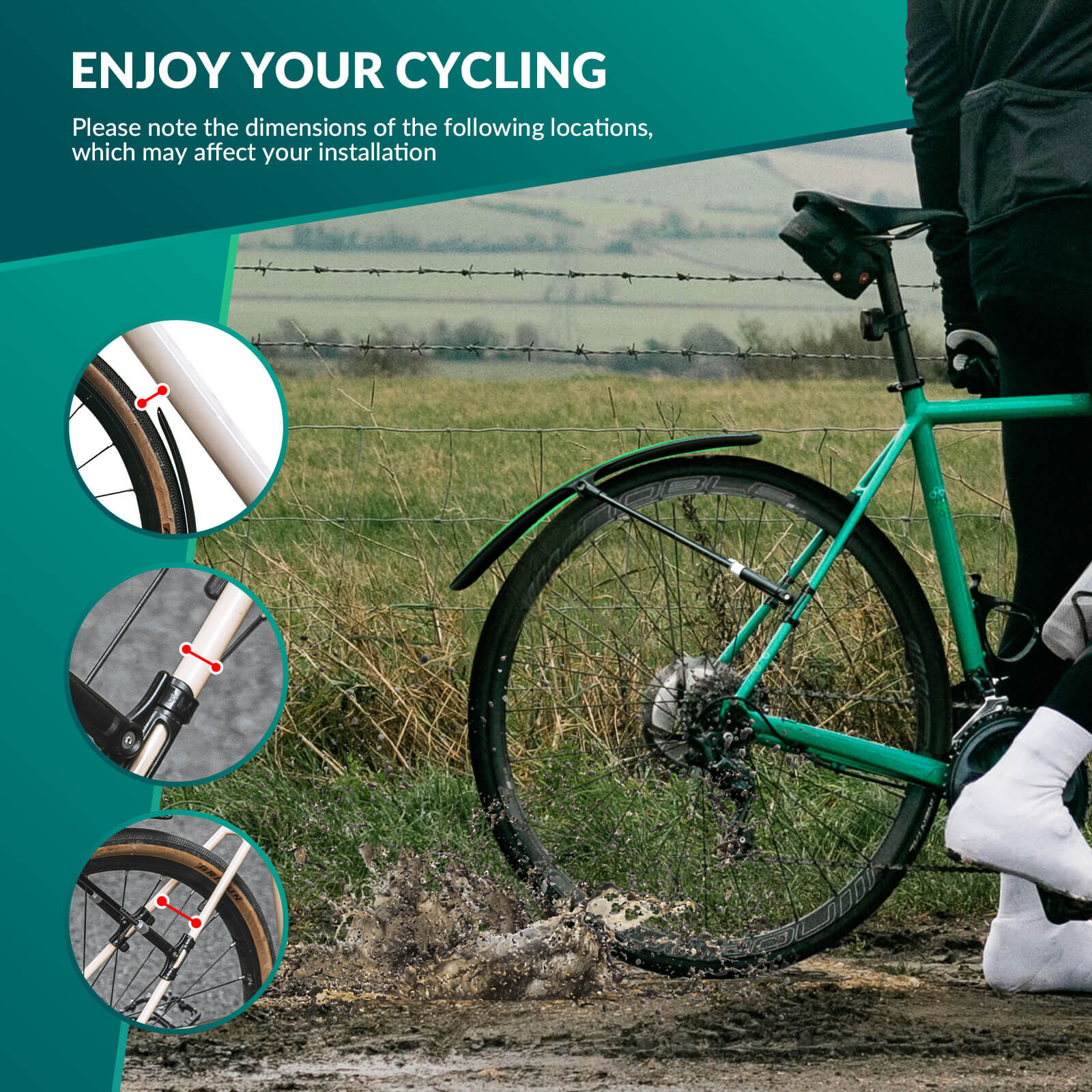 Bike Fenders for 700C Road Bikes – Quick-Release Mud Guards - Image 8