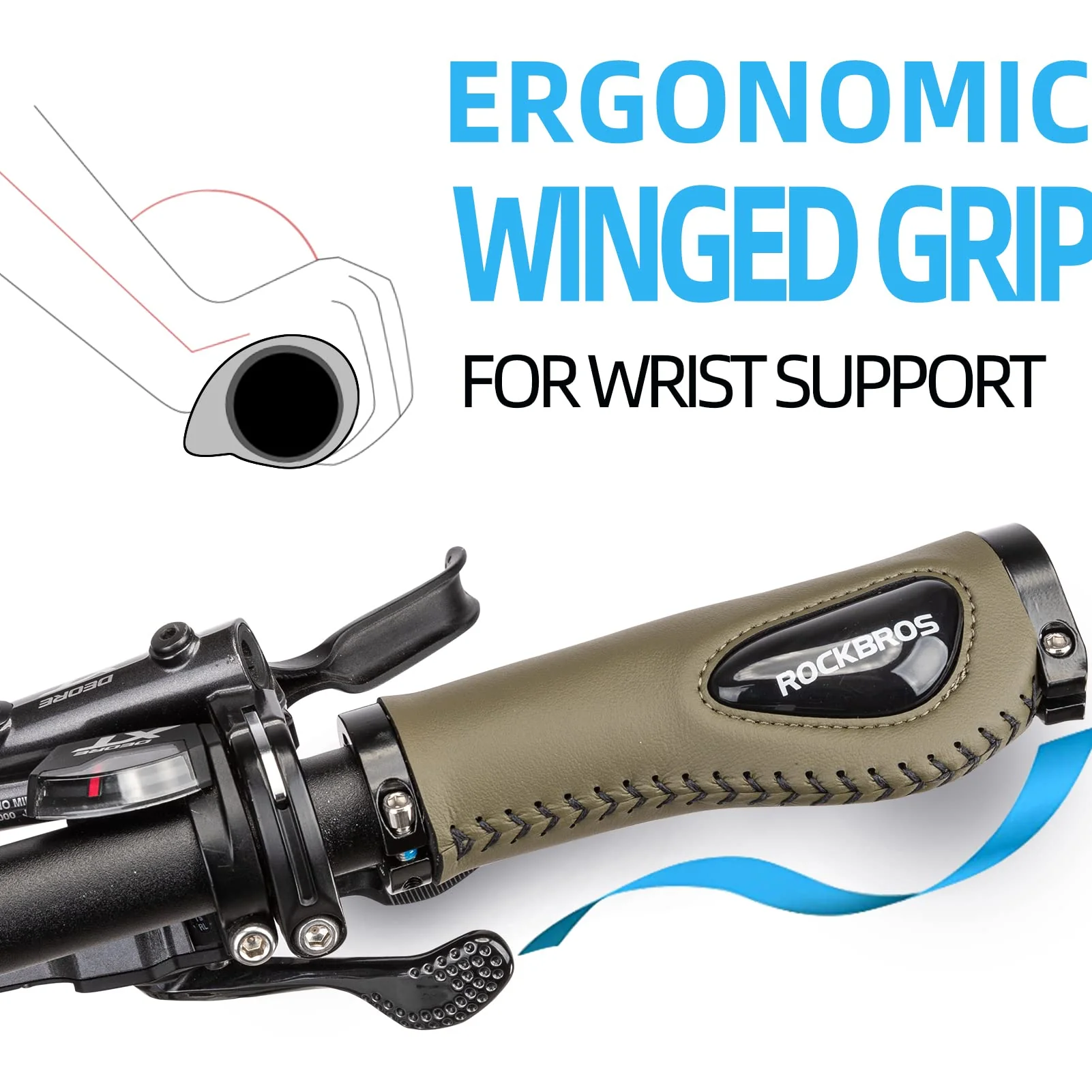 Bike Handle Grips Ergonomics Design Soft Gel Dual Lock - Image 5