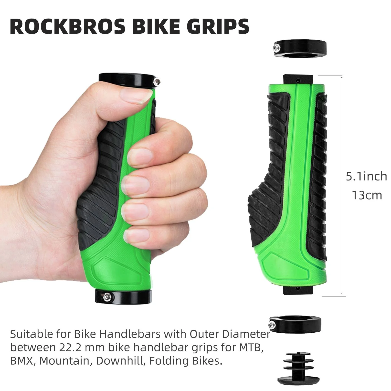 Bike Handle Grips with Double Lock-On Clamps – Aluminum Ends for MTB & BMX - Image 12