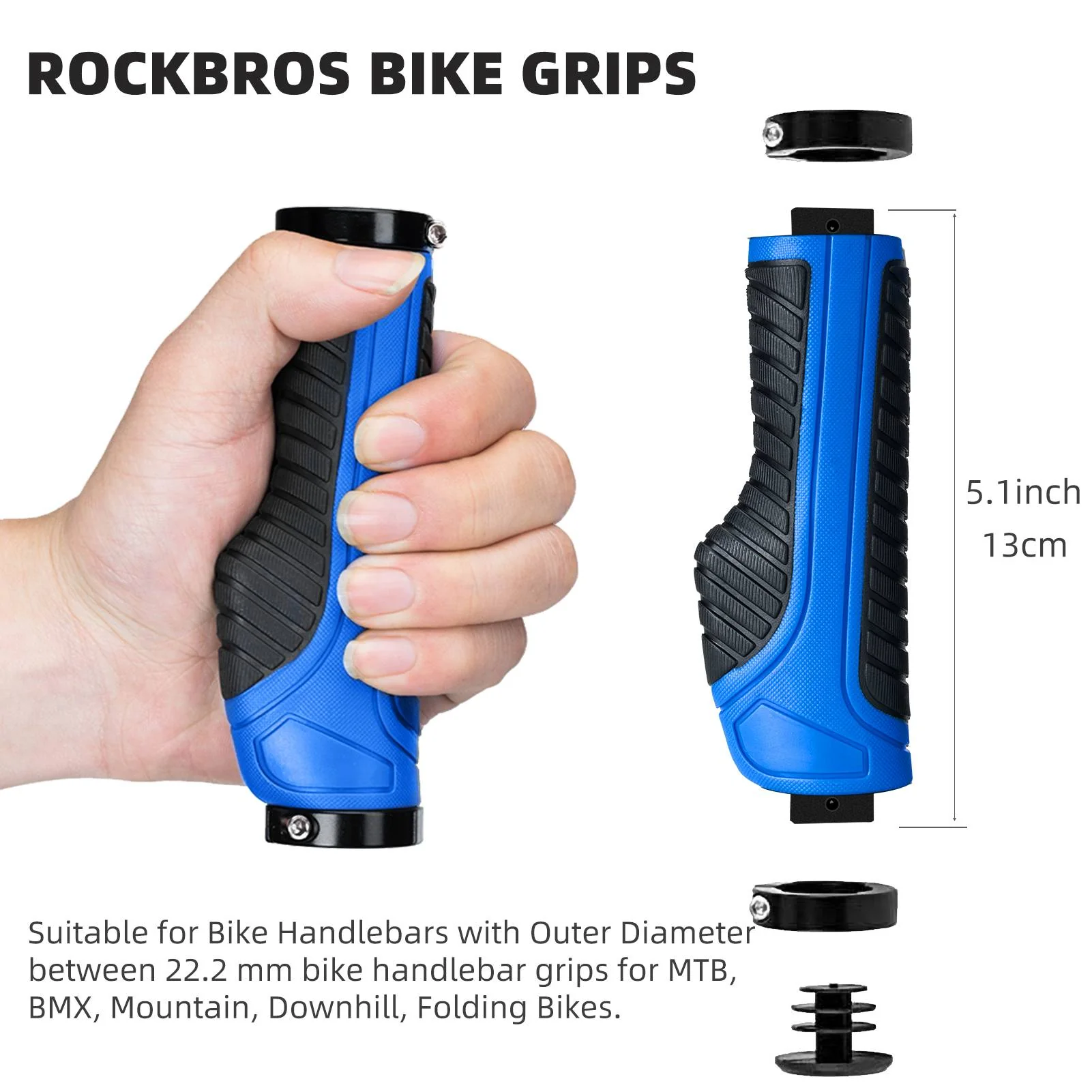 Bike Handle Grips with Double Lock-On Clamps – Aluminum Ends for MTB & BMX - Image 13