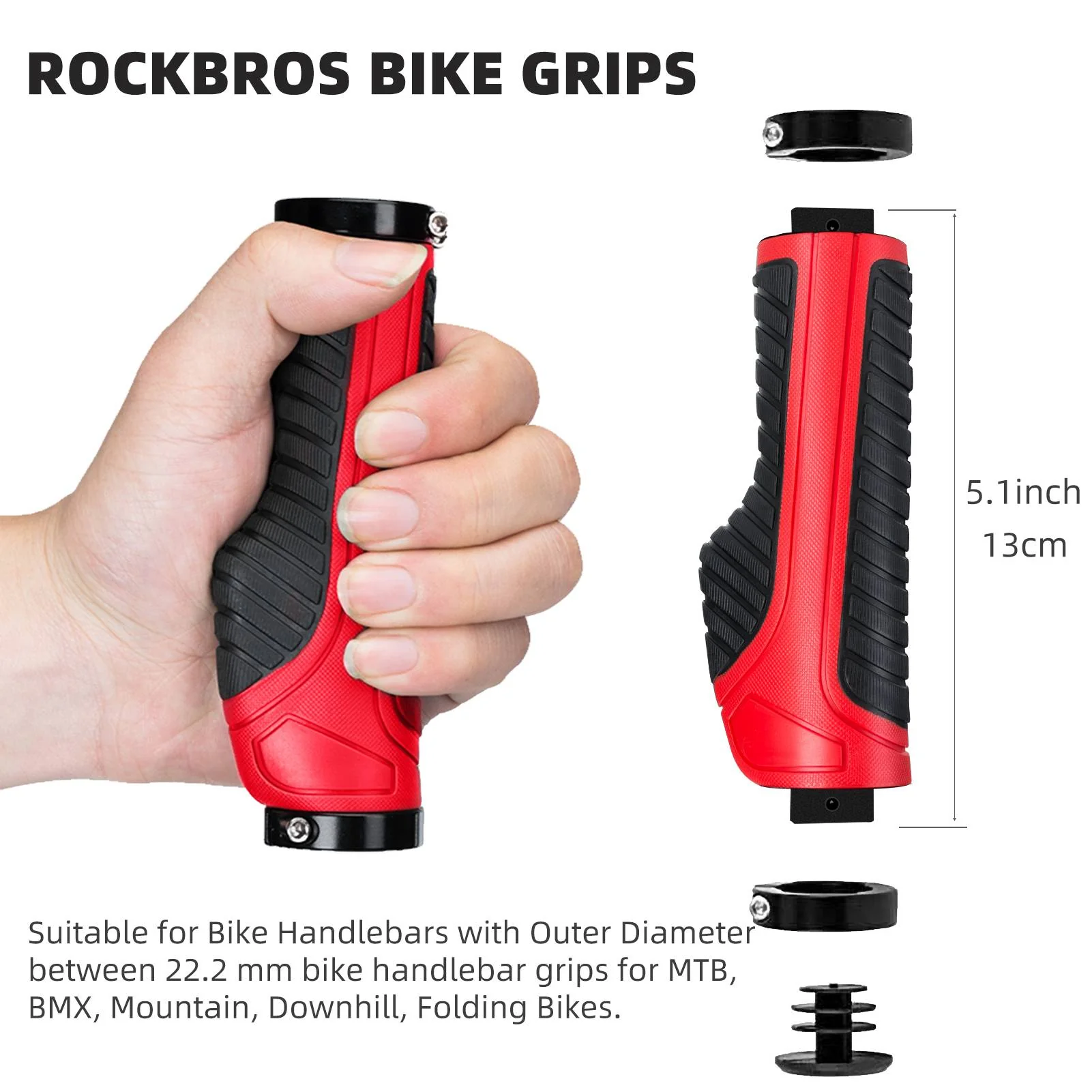 Bike Handle Grips with Double Lock-On Clamps – Aluminum Ends for MTB & BMX - Image 15
