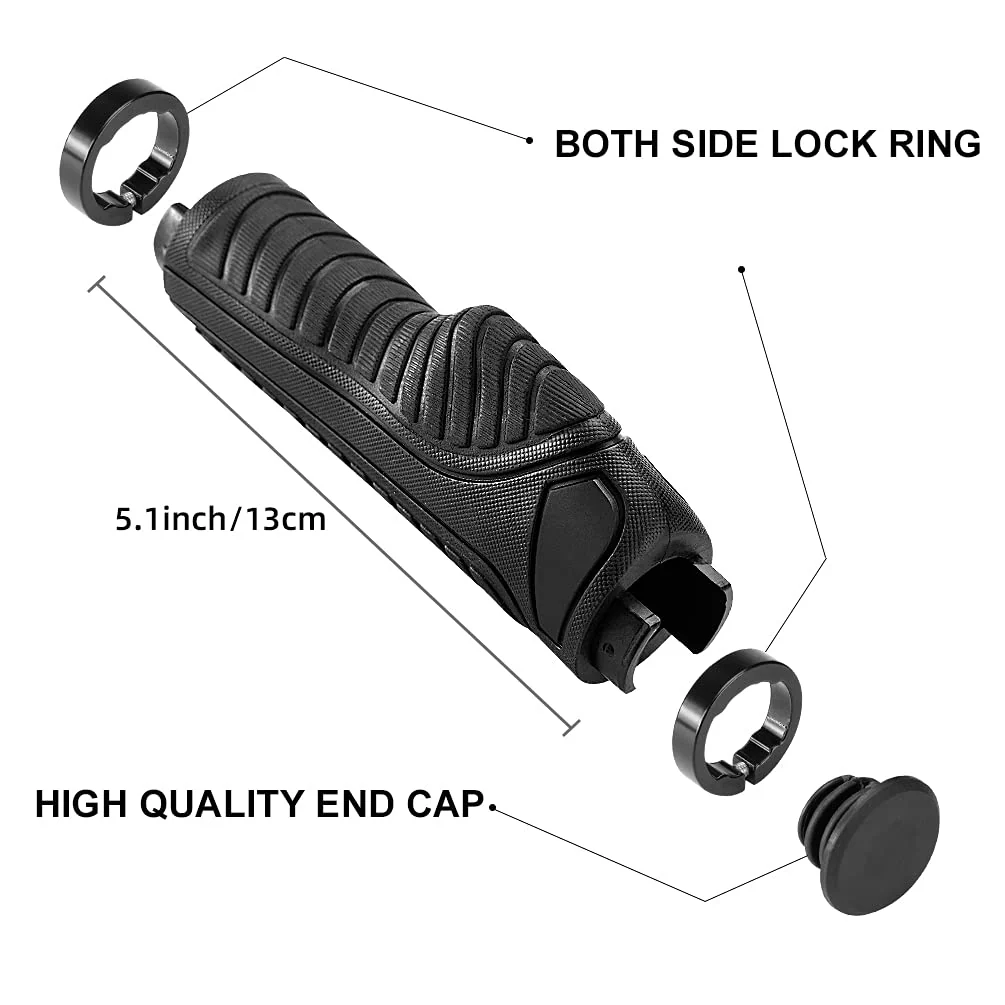 Bike Handle Grips with Double Lock-On Clamps – Aluminum Ends for MTB & BMX - Image 6