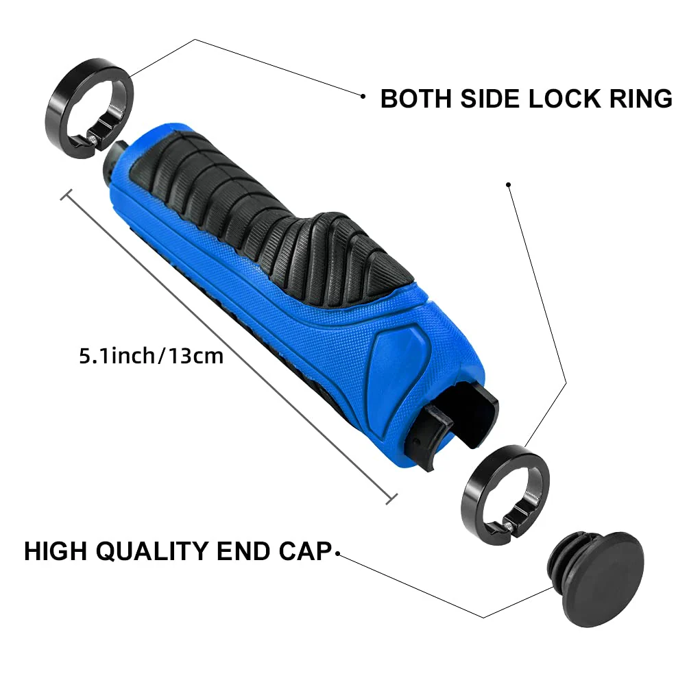 Bike Handle Grips with Double Lock-On Clamps – Aluminum Ends for MTB & BMX - Image 8
