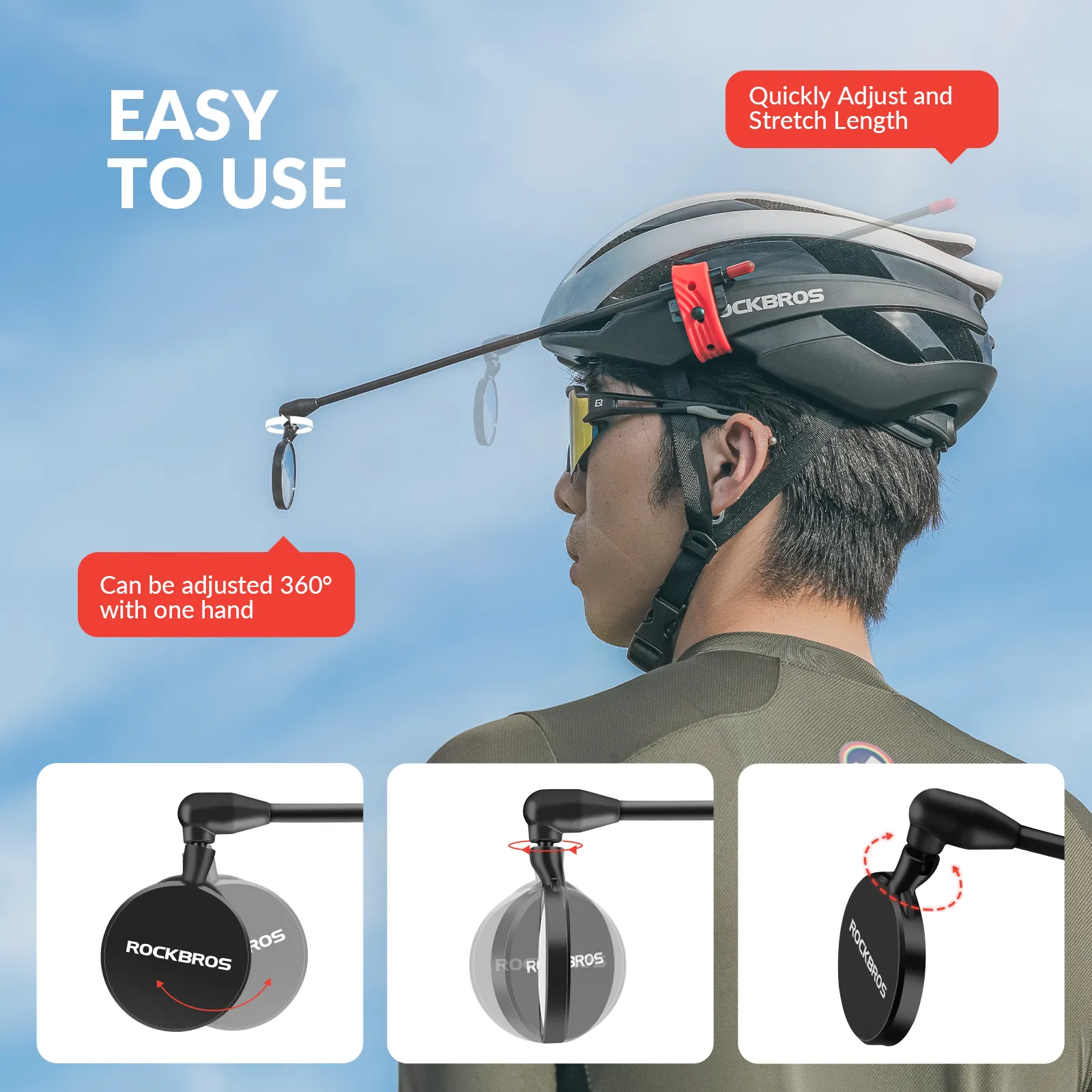 Bike Helmet Mirror – Adjustable Rear View - Image 7