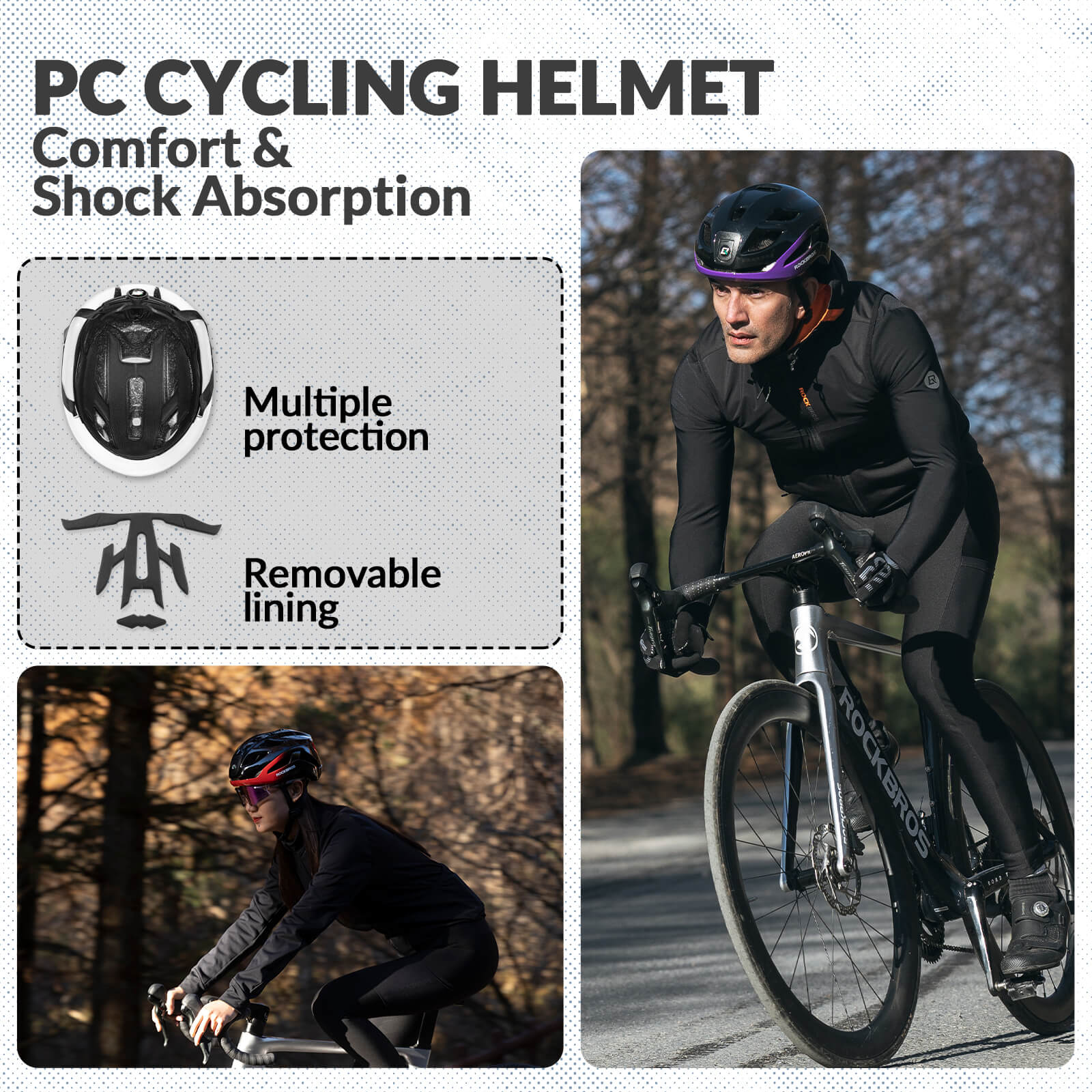 Bike Helmet with LED Front and Rear Light - Image 22