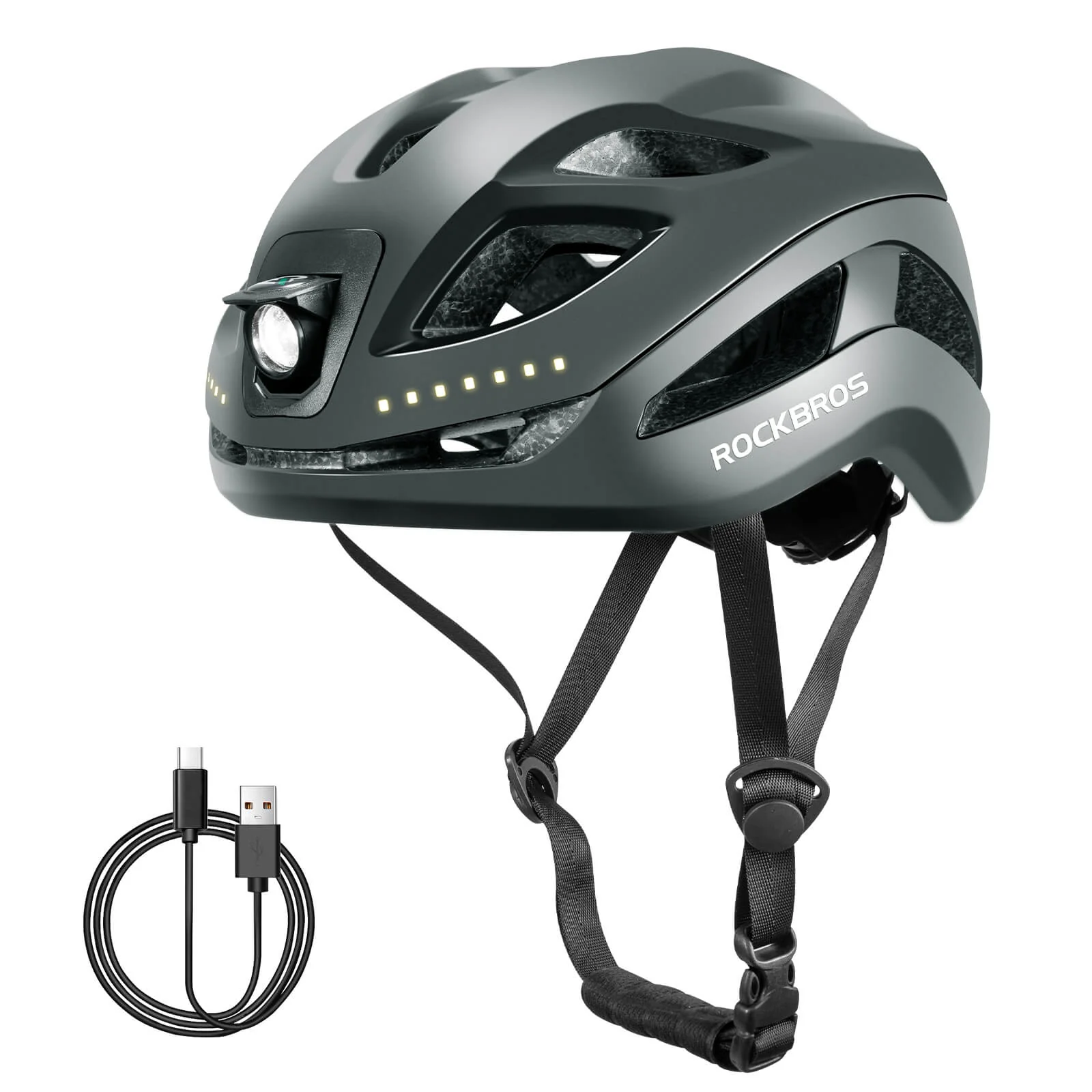 Bike Helmet with LED Front and Rear Light - Image 5