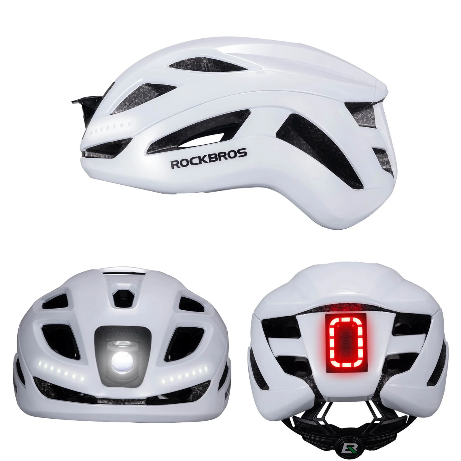 Bike Helmet with LED Front and Rear Light - Image 6
