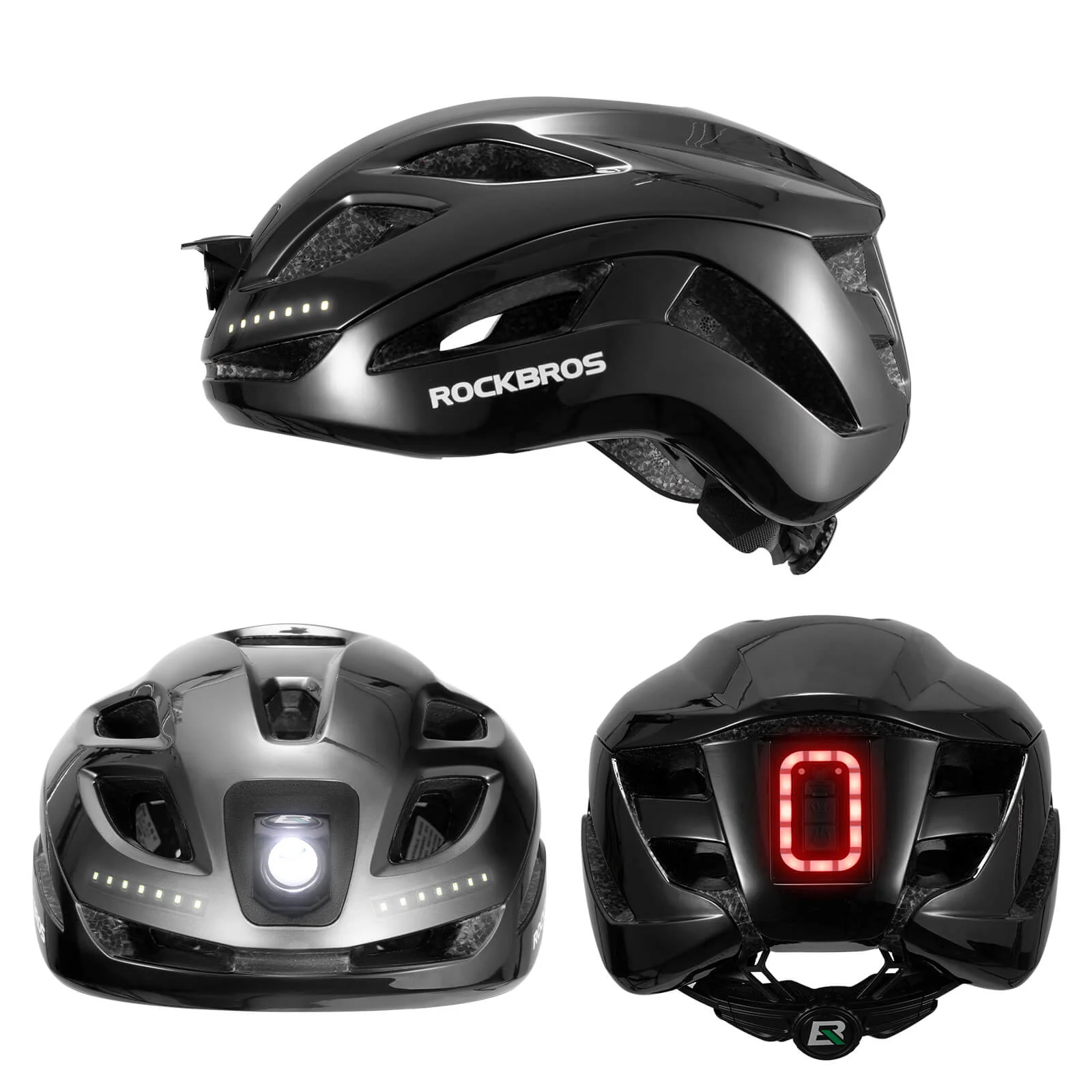 Bike Helmet with LED Front and Rear Light - Image 7