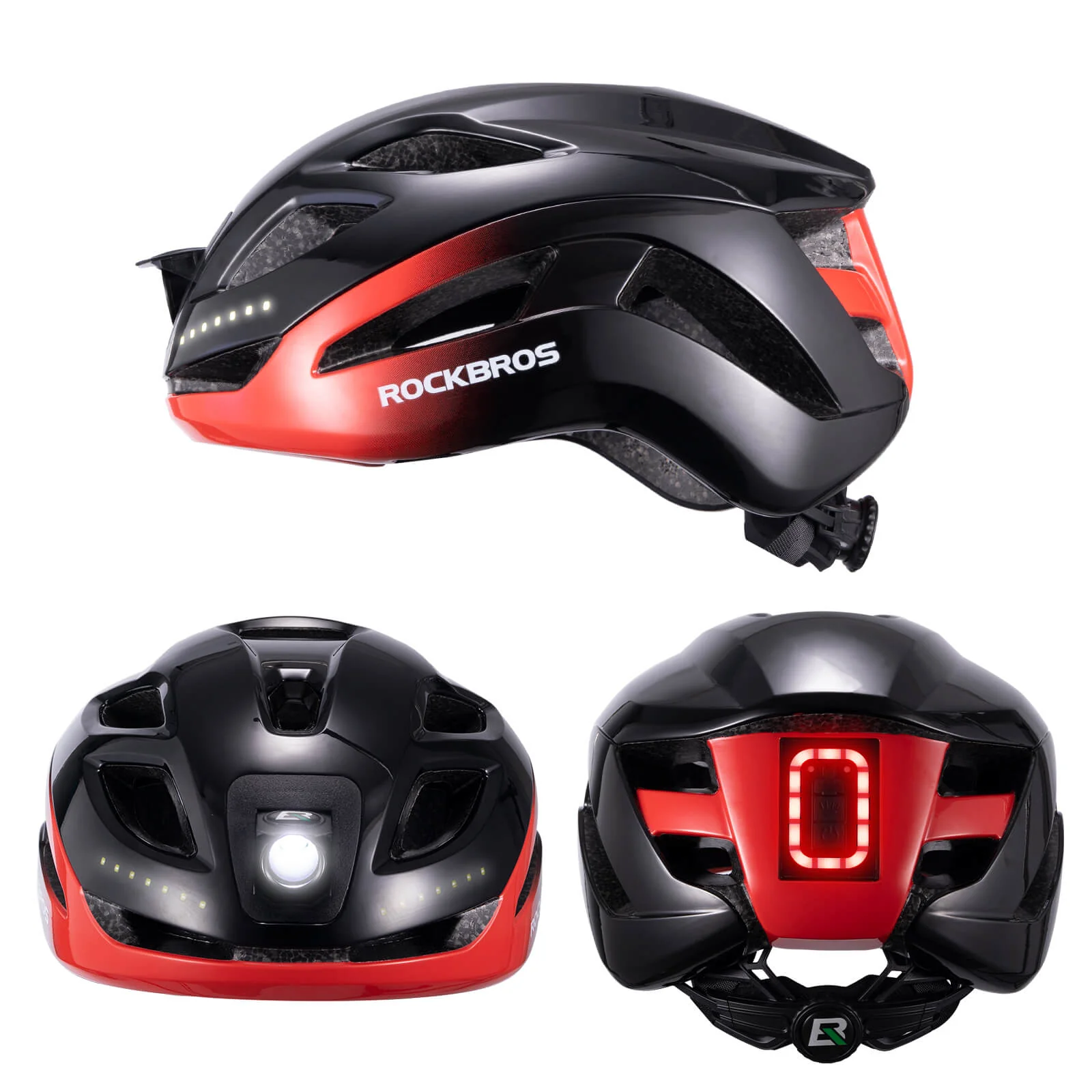 Bike Helmet with LED Front and Rear Light - Image 8