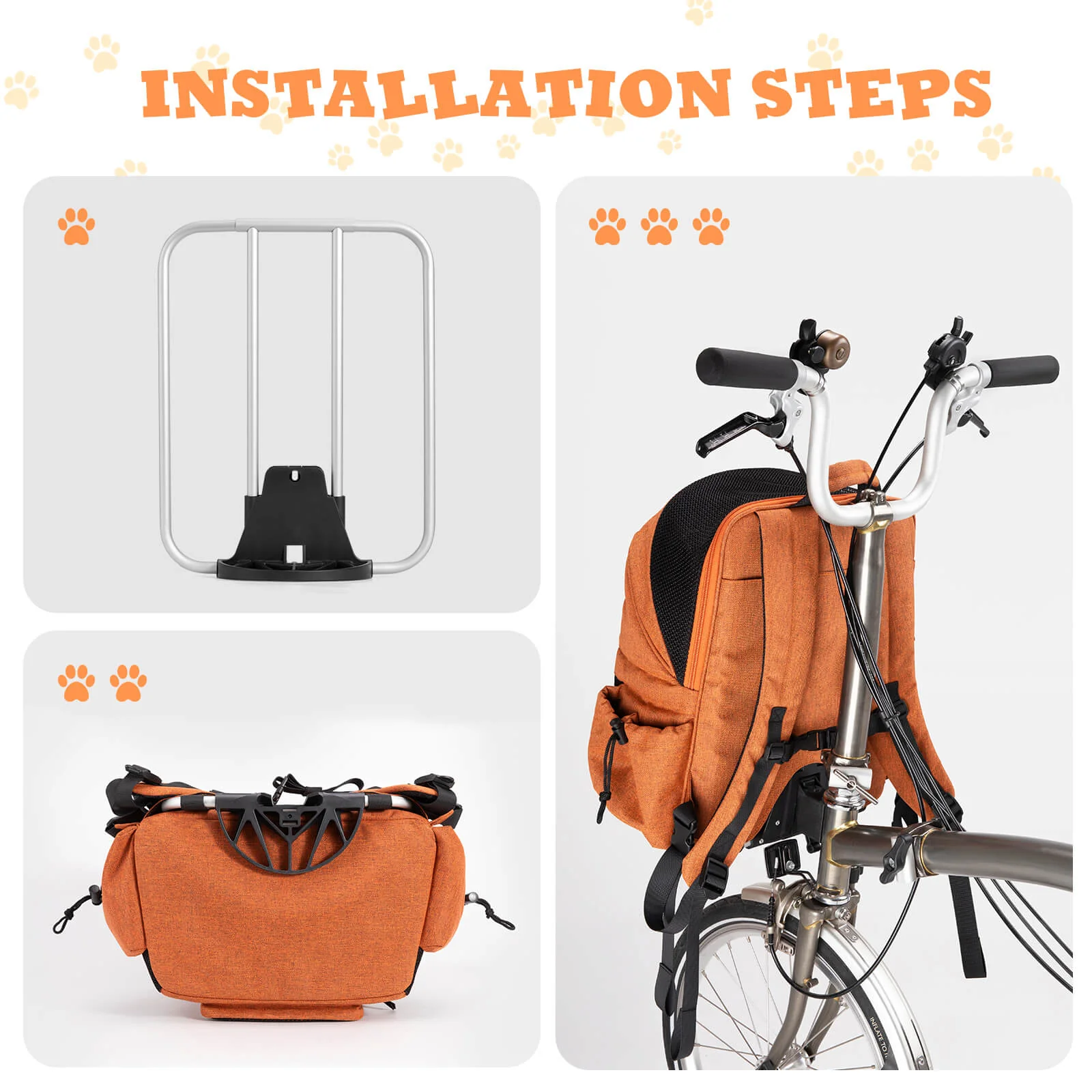 Foldable Pet Handlebar Bike Bag - 21L - Image 11