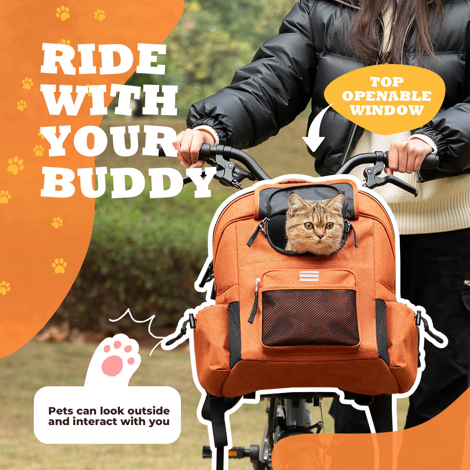 Foldable Pet Handlebar Bike Bag - 21L - Image 5