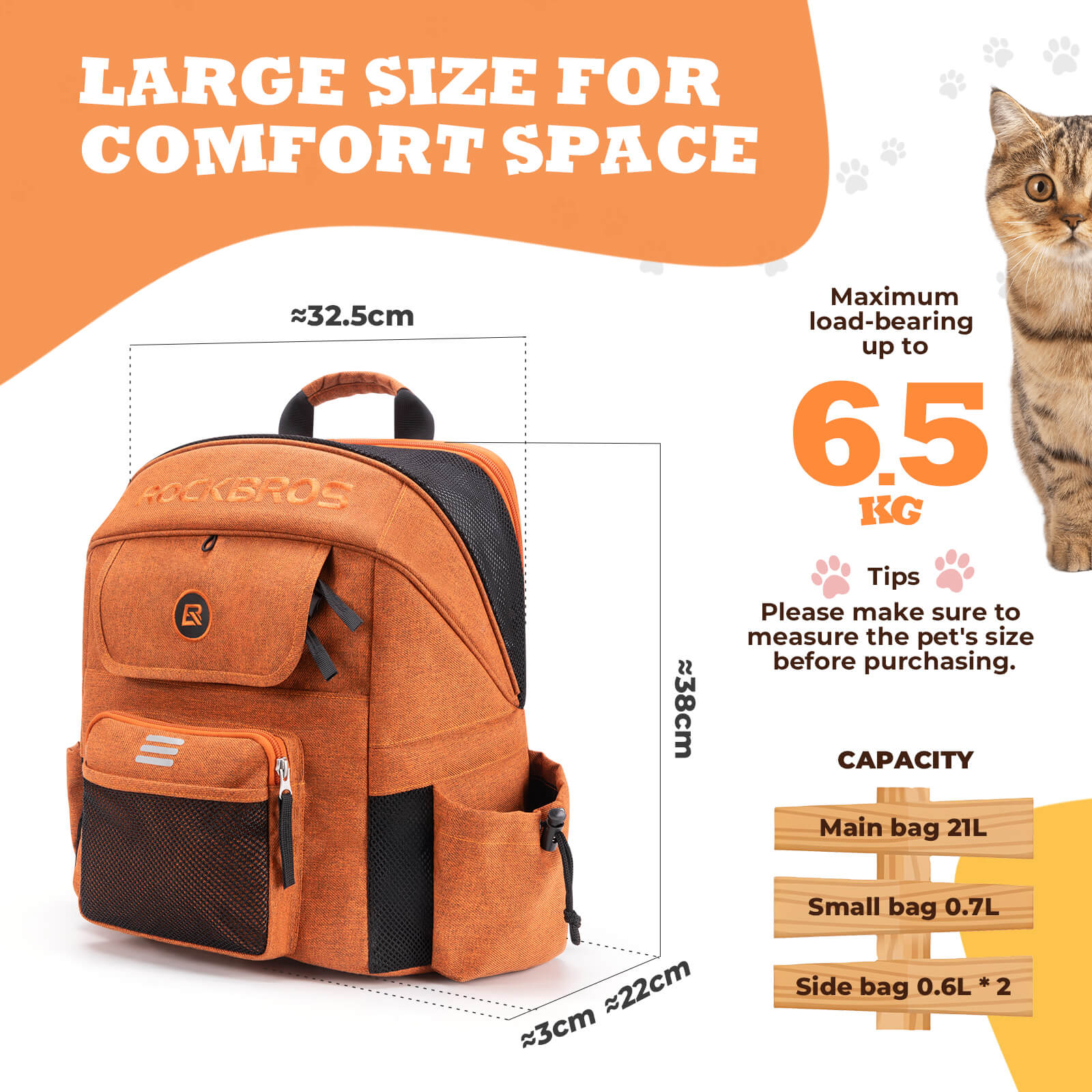 Foldable Pet Handlebar Bike Bag - 21L - Image 6