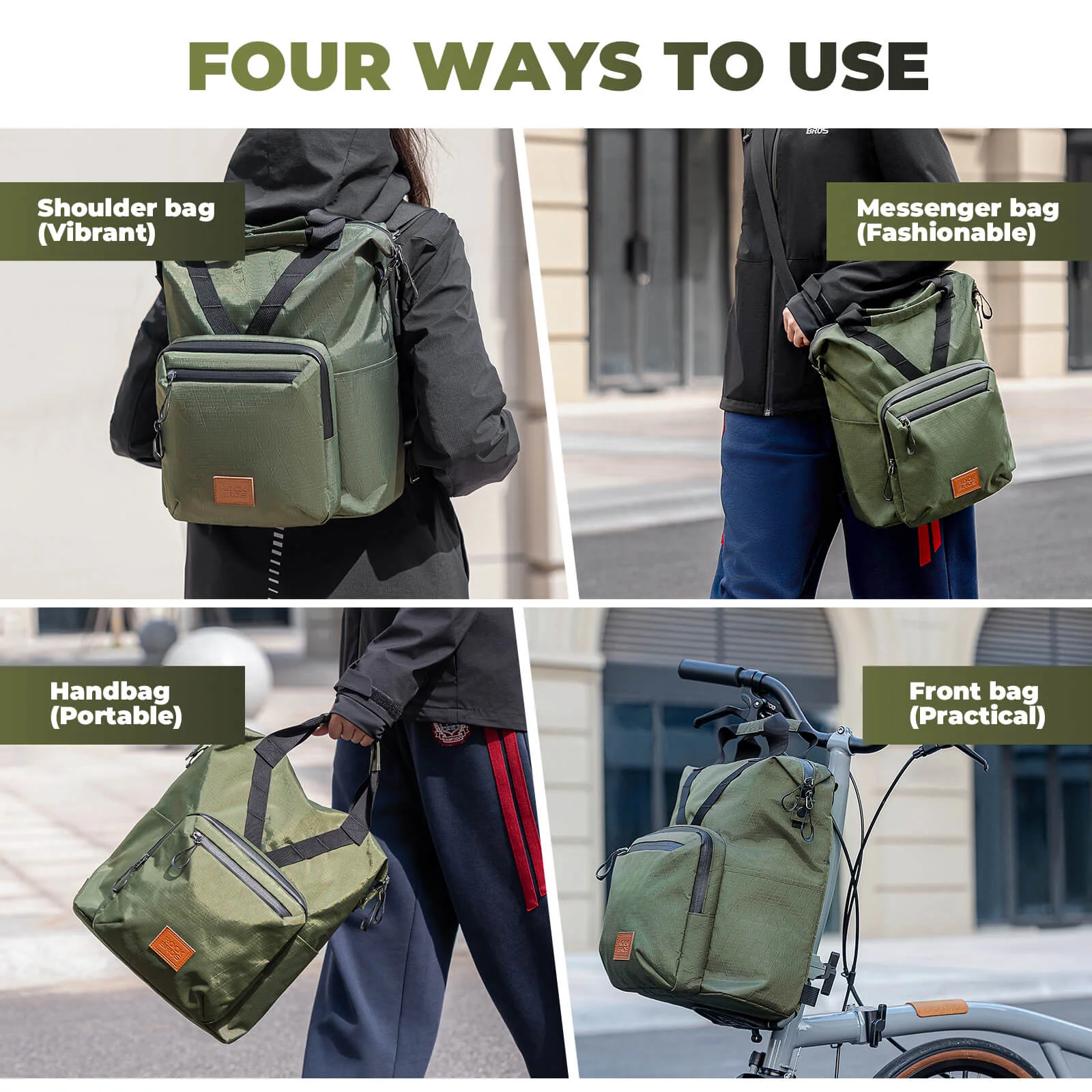 Folding Bike Handlebar Bag Backpack - 11.5L - Image 3
