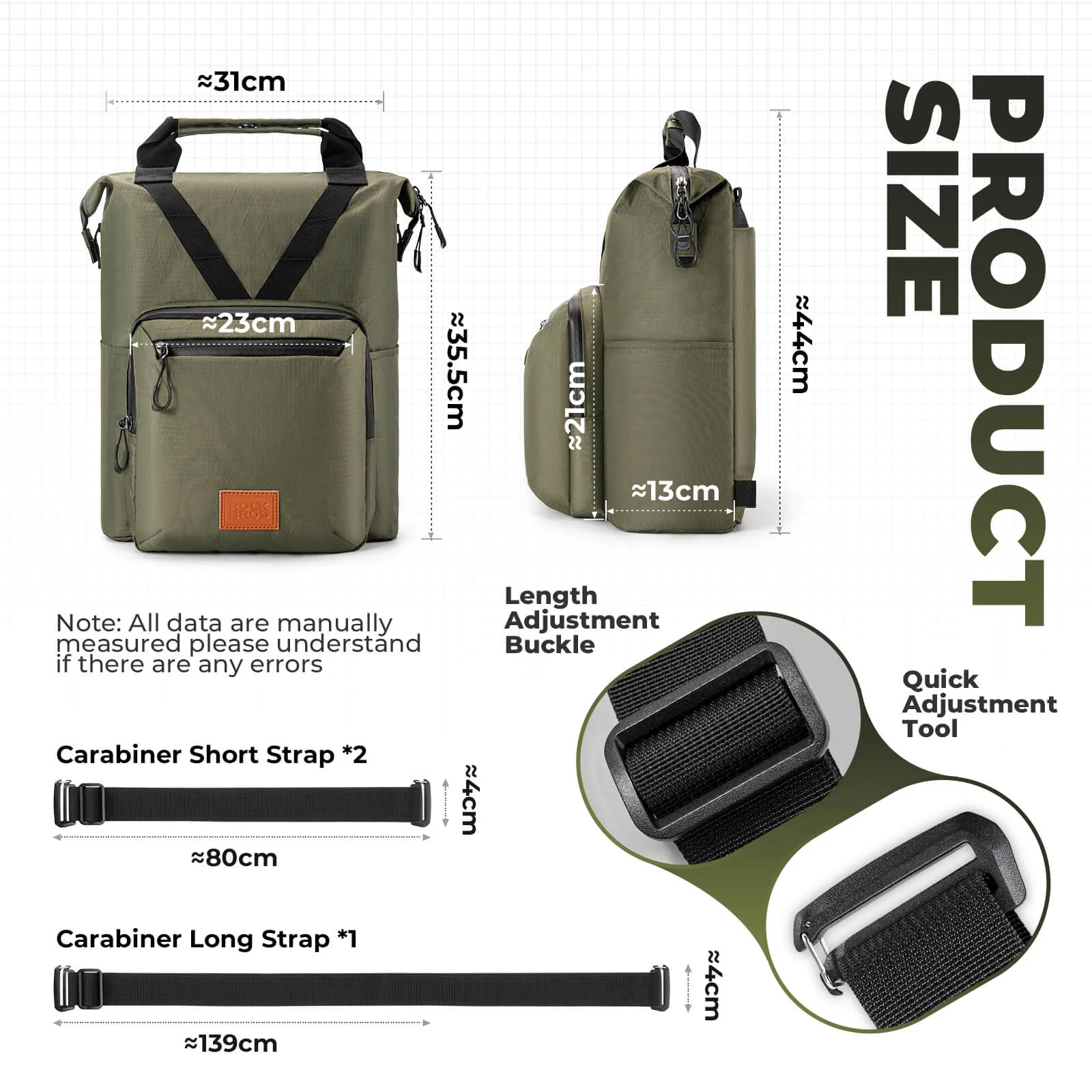 Folding Bike Handlebar Bag Backpack - 11.5L - Image 7