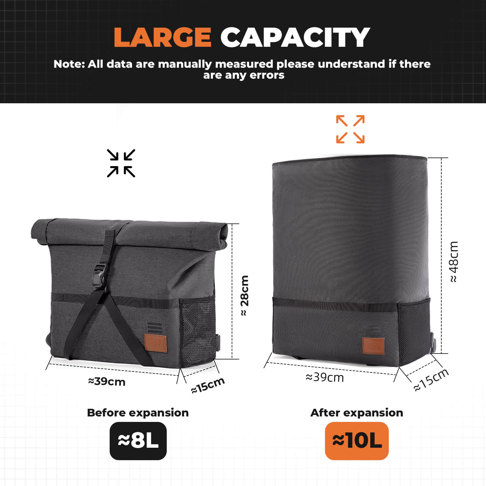 Folding Bike Handlebar Bag & Shoulder Bag - 8L - Image 6