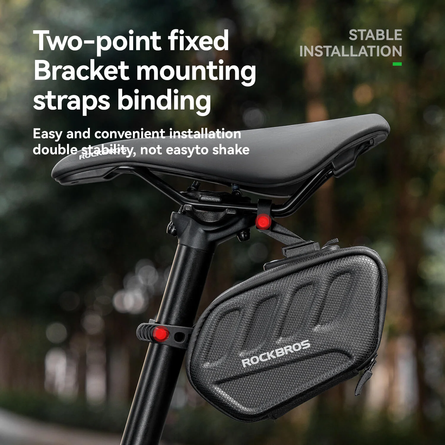 C61 Hard Shell Bike Saddle Bag with Light - Image 4
