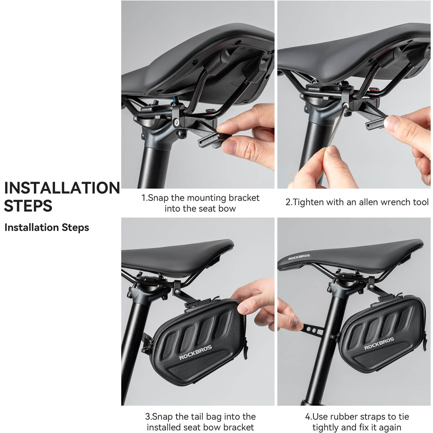 C61 Hard Shell Bike Saddle Bag with Light - Image 8