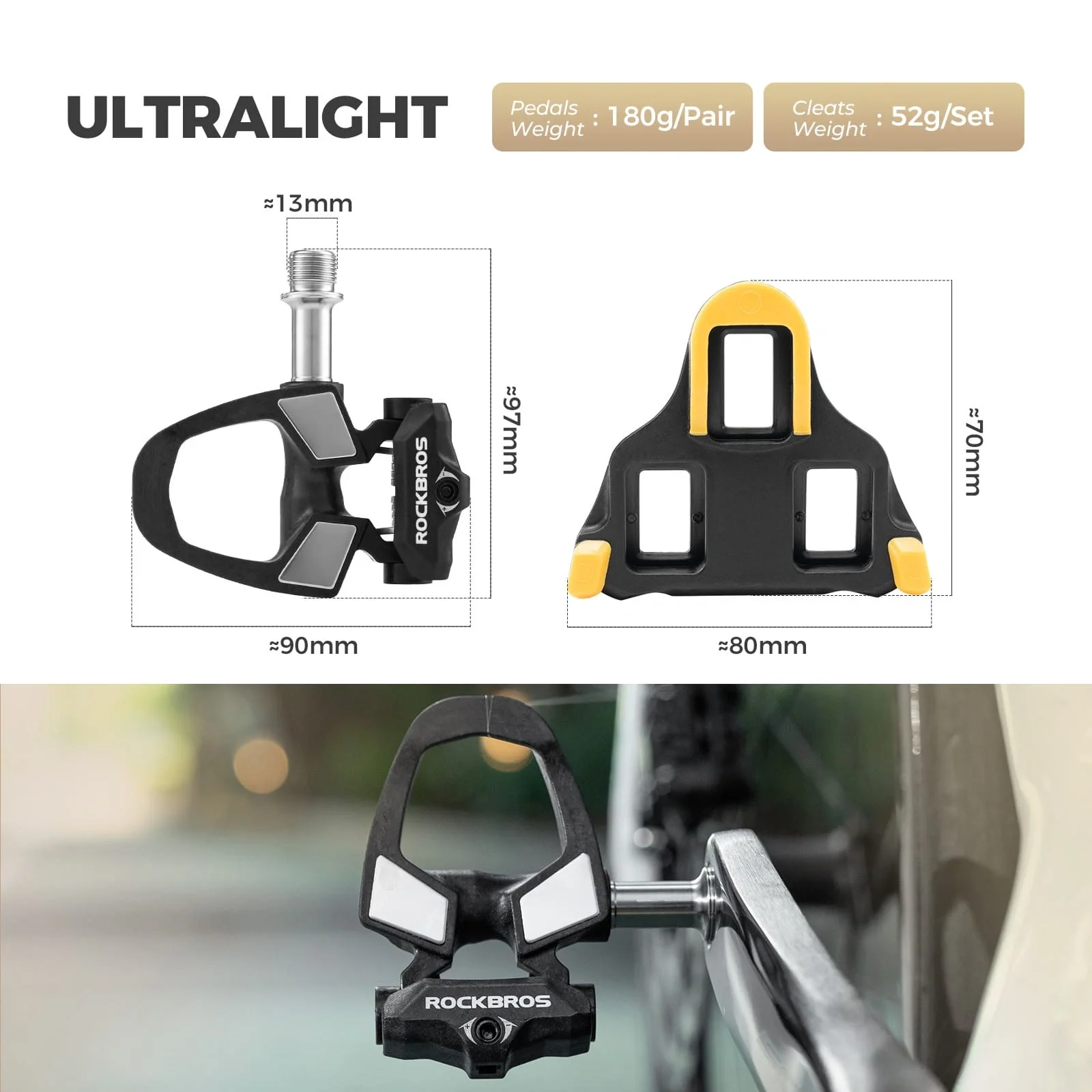 Carbon Fiber Road Bike Clipless Pedals(SPD) - Image 7