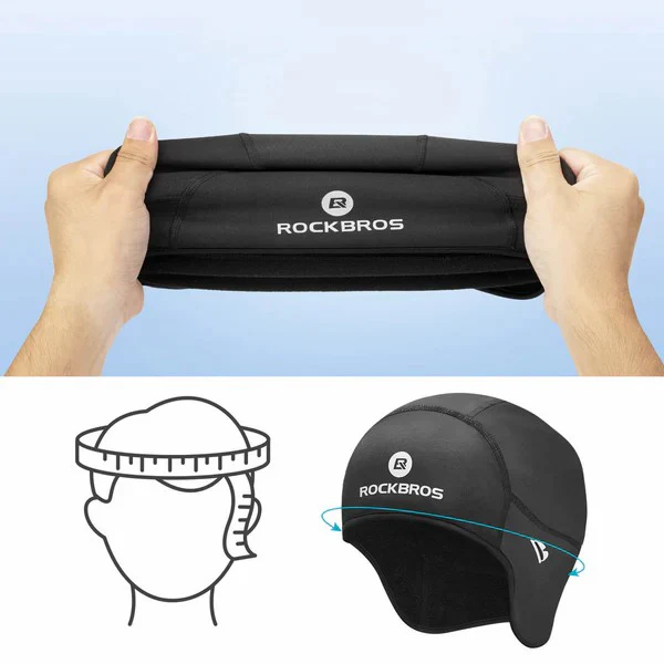 Cycling Skull Cap Helmet Liner with Thermal Fleece - Image 5