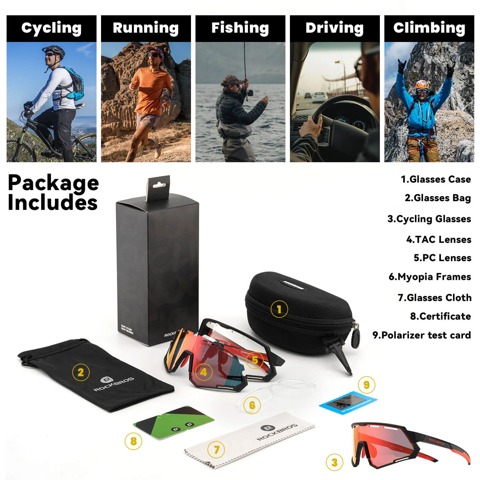 Dual Lens Cycling Glasses – Photochromic & Polarized Lenses - Image 8