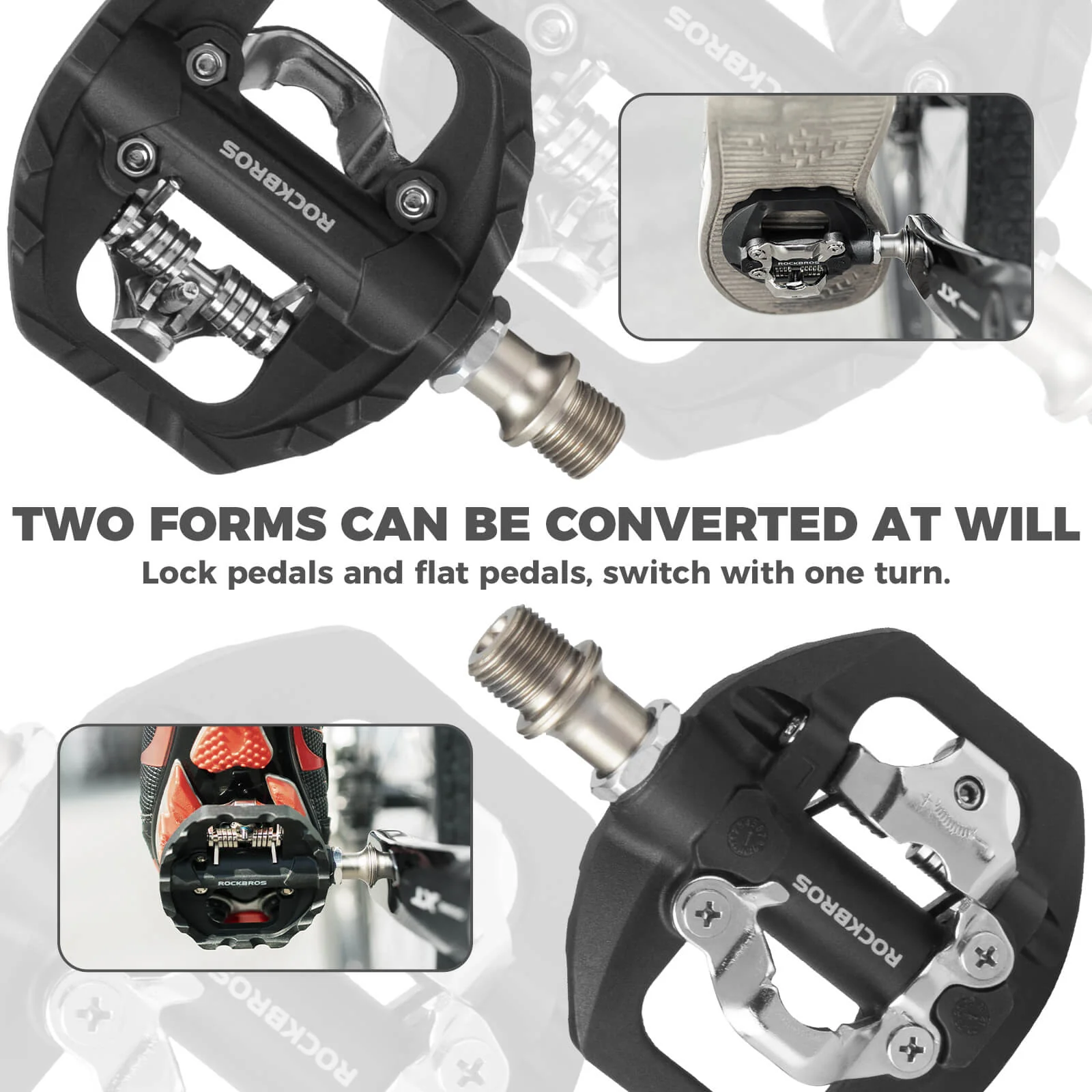 Dual Platform MTB Pedals - Clipless & Flat - Image 5