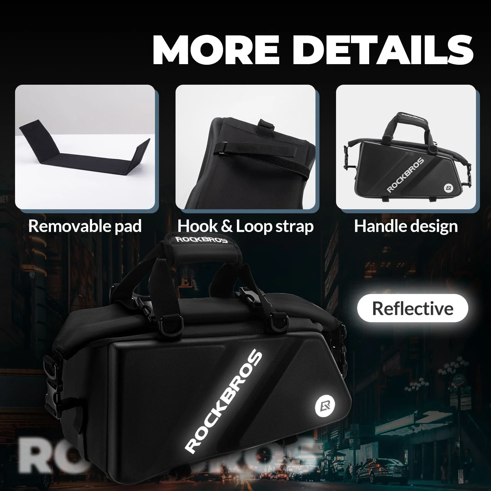 EVA Hard Shell Bicycle Rear Rack Bag-11.6L - Image 5