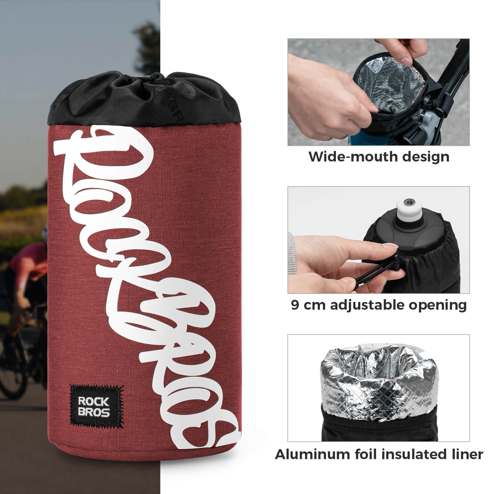 FlashRide Sketch Bike Handlebar Water Bottle Bag - 1L - Image 13