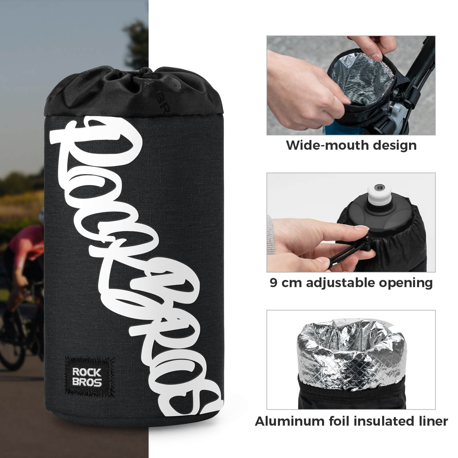 FlashRide Sketch Bike Handlebar Water Bottle Bag - 1L - Image 15