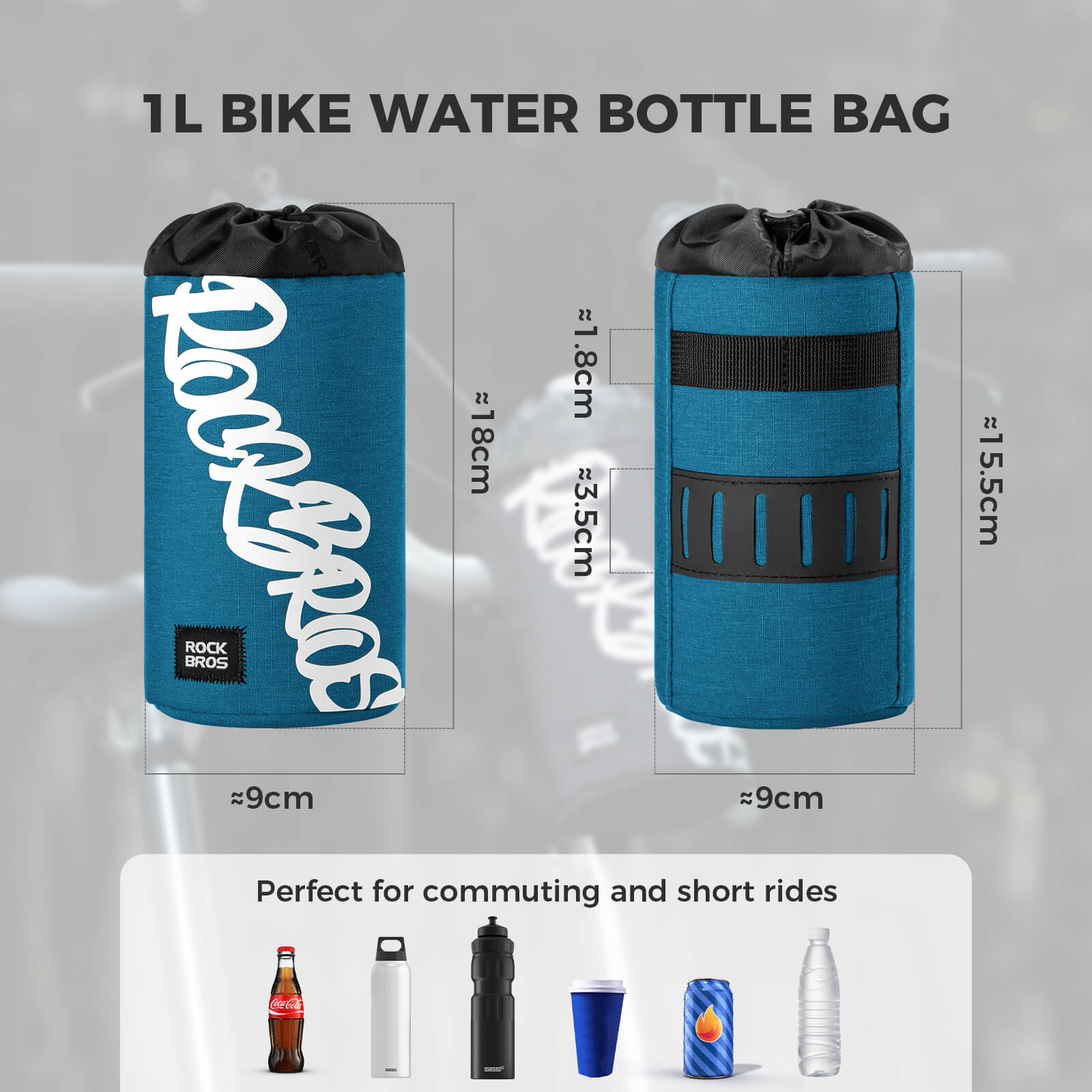 FlashRide Sketch Bike Handlebar Water Bottle Bag - 1L - Image 8