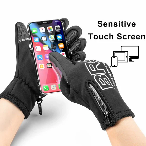 Fleece Touchscreen Cycling Gloves - Image 3