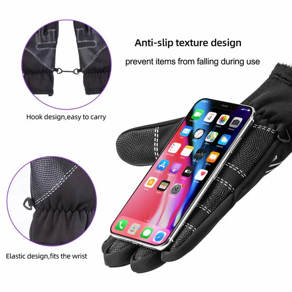 Fleece Touchscreen Cycling Gloves - Image 4