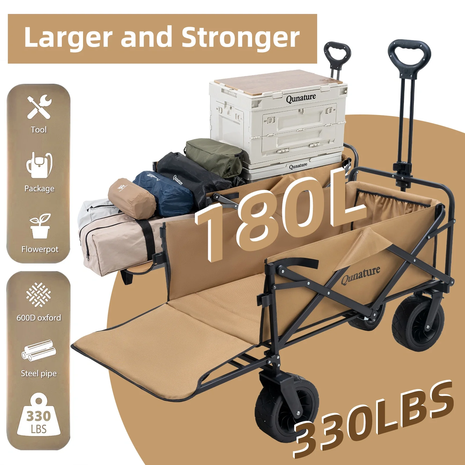 Foldable Expandable Camping Wagon-150L - Image 6