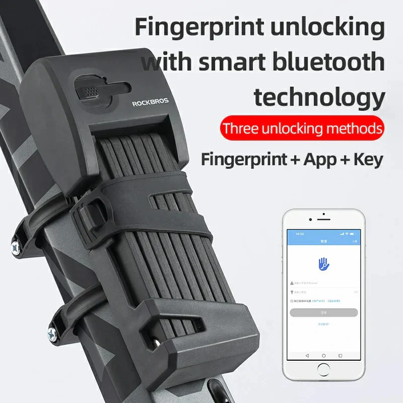 Foldable Smart Bike Lock with Fingerprint Unlock - Image 8