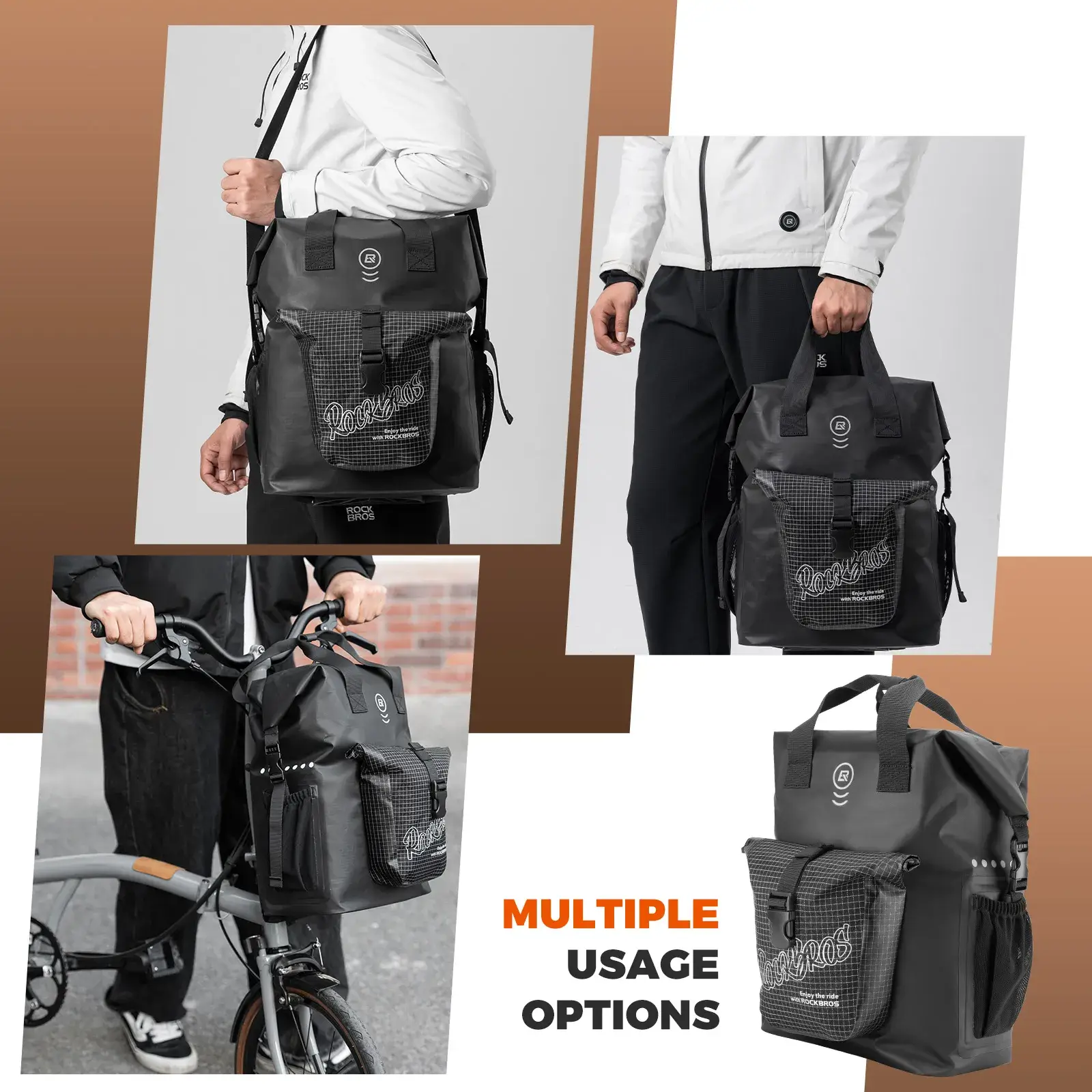 Folding Bike Handlebar Bag - 18L - Image 4
